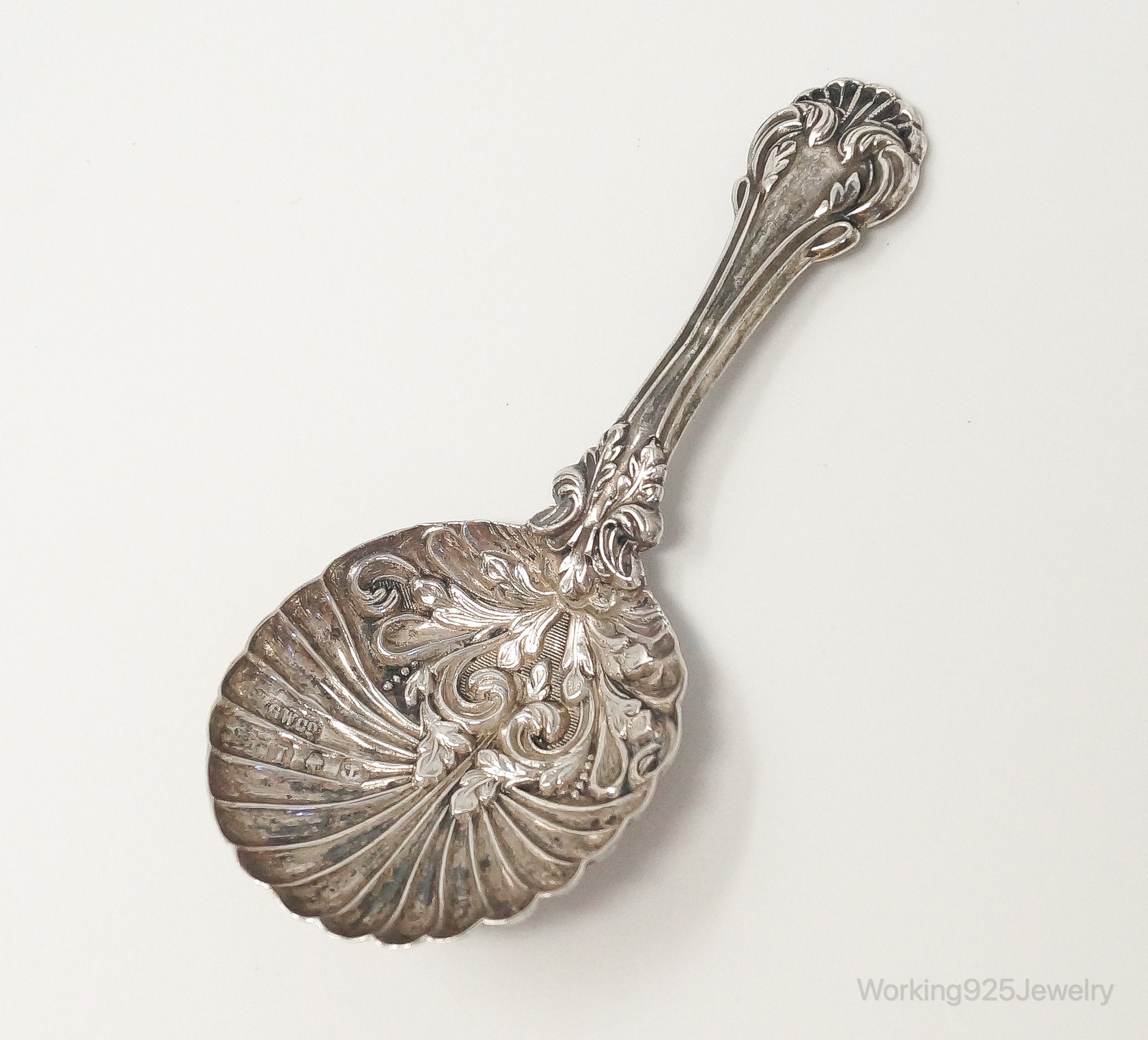 Antique Designer Art Nouveau Large Silver Spoon