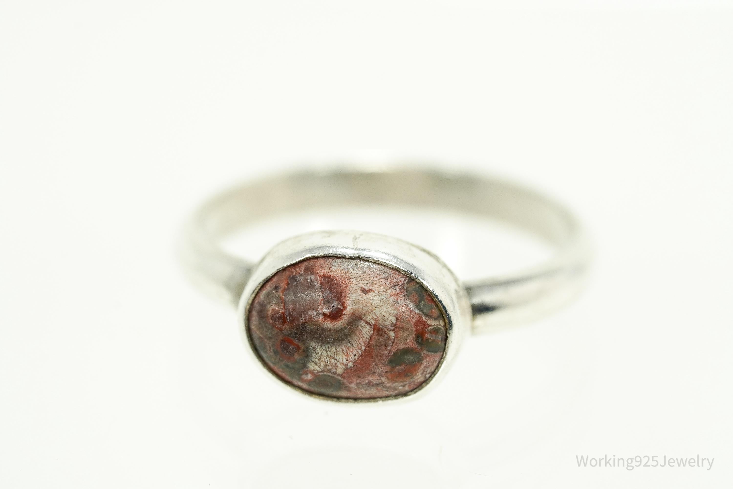 Vintage Birds Eye Jasper Silver Ring - Size 5.5