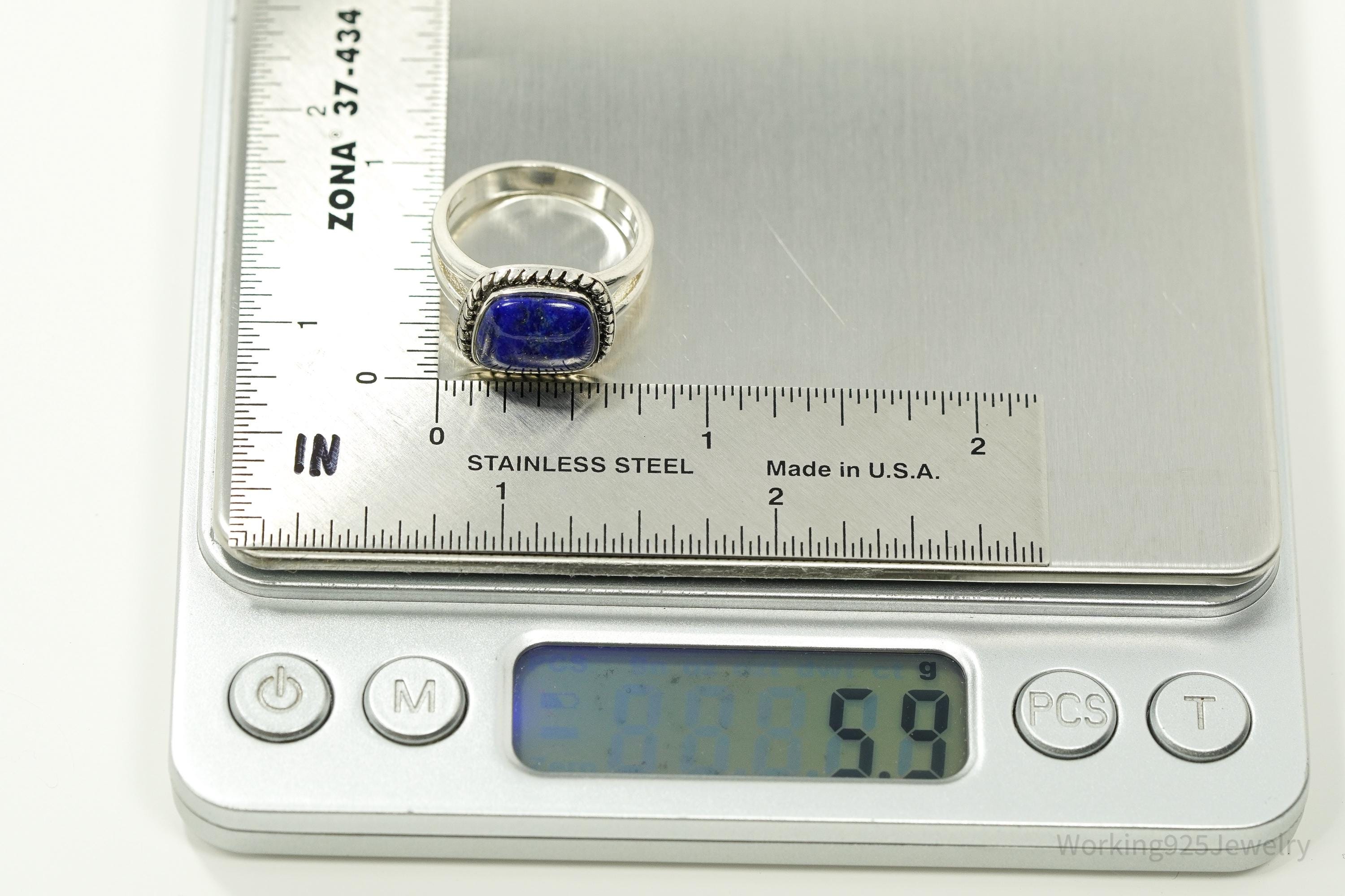 Vintage Designer BARSE Lapis Lazuli Sterling Silver Ring - Size 7.75