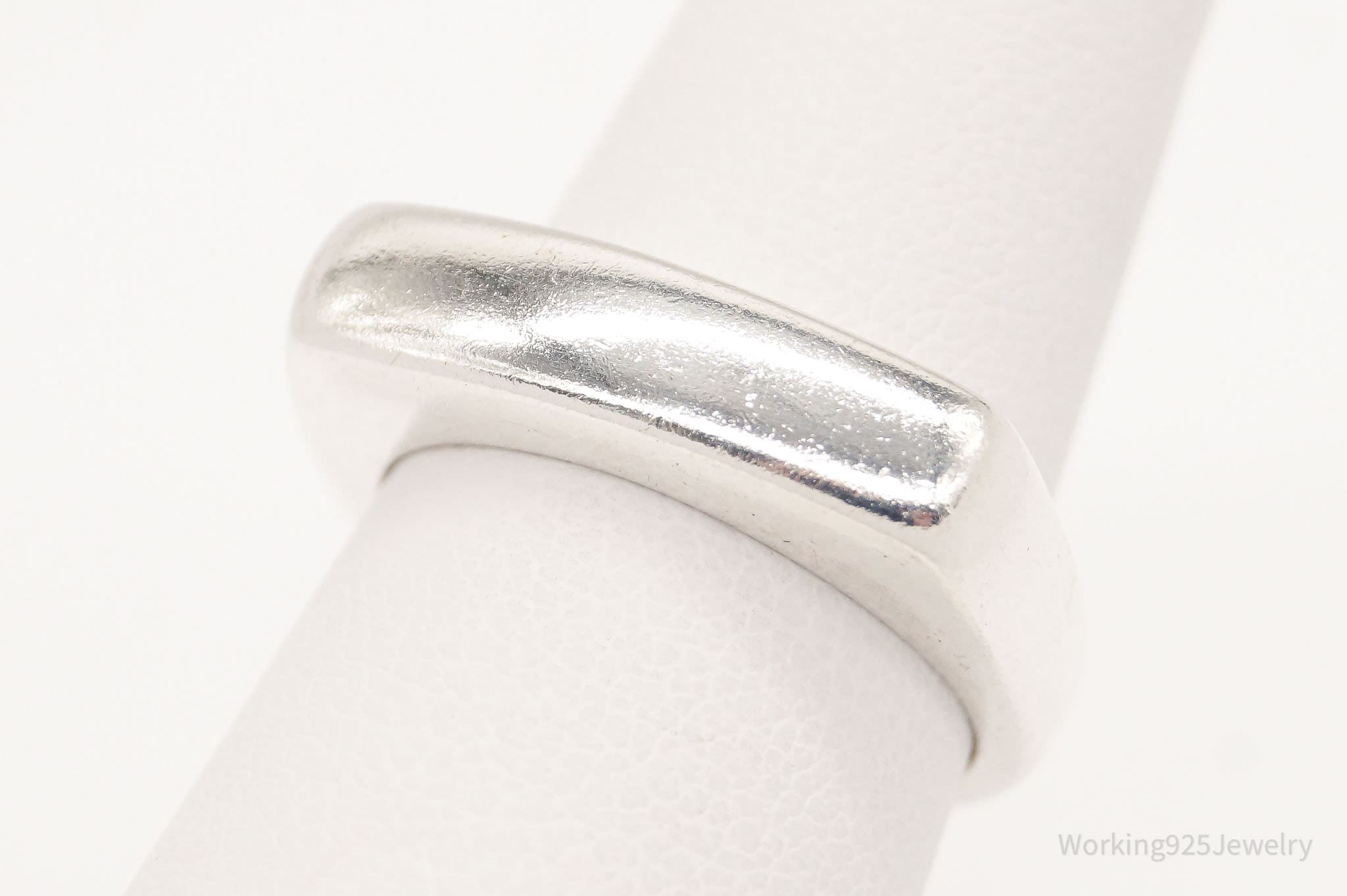 Vintage Modernist Style Sterling Silver Band Ring - Size 5.75