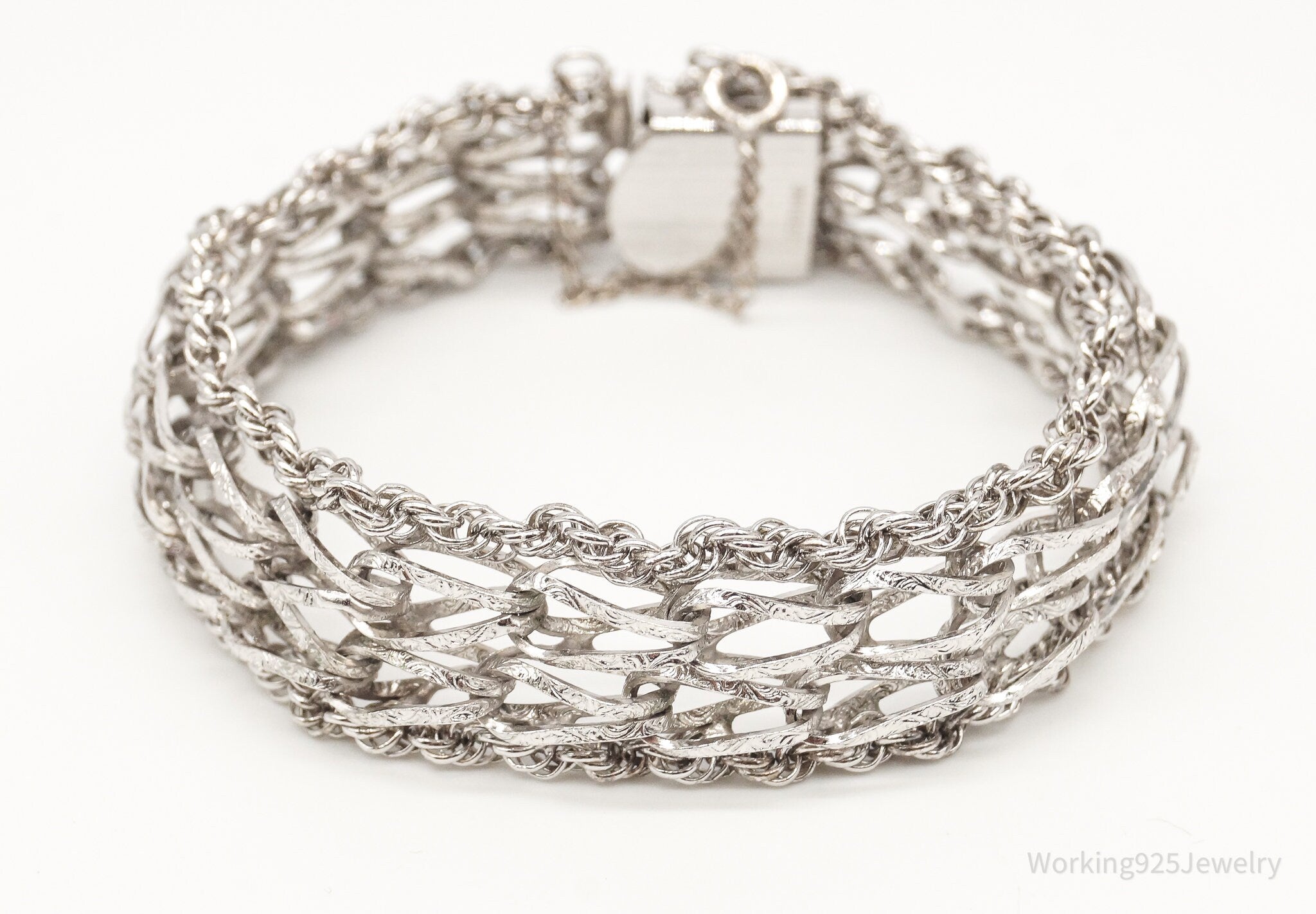 Vintage Wide Sterling Silver Chainlink Bracelet