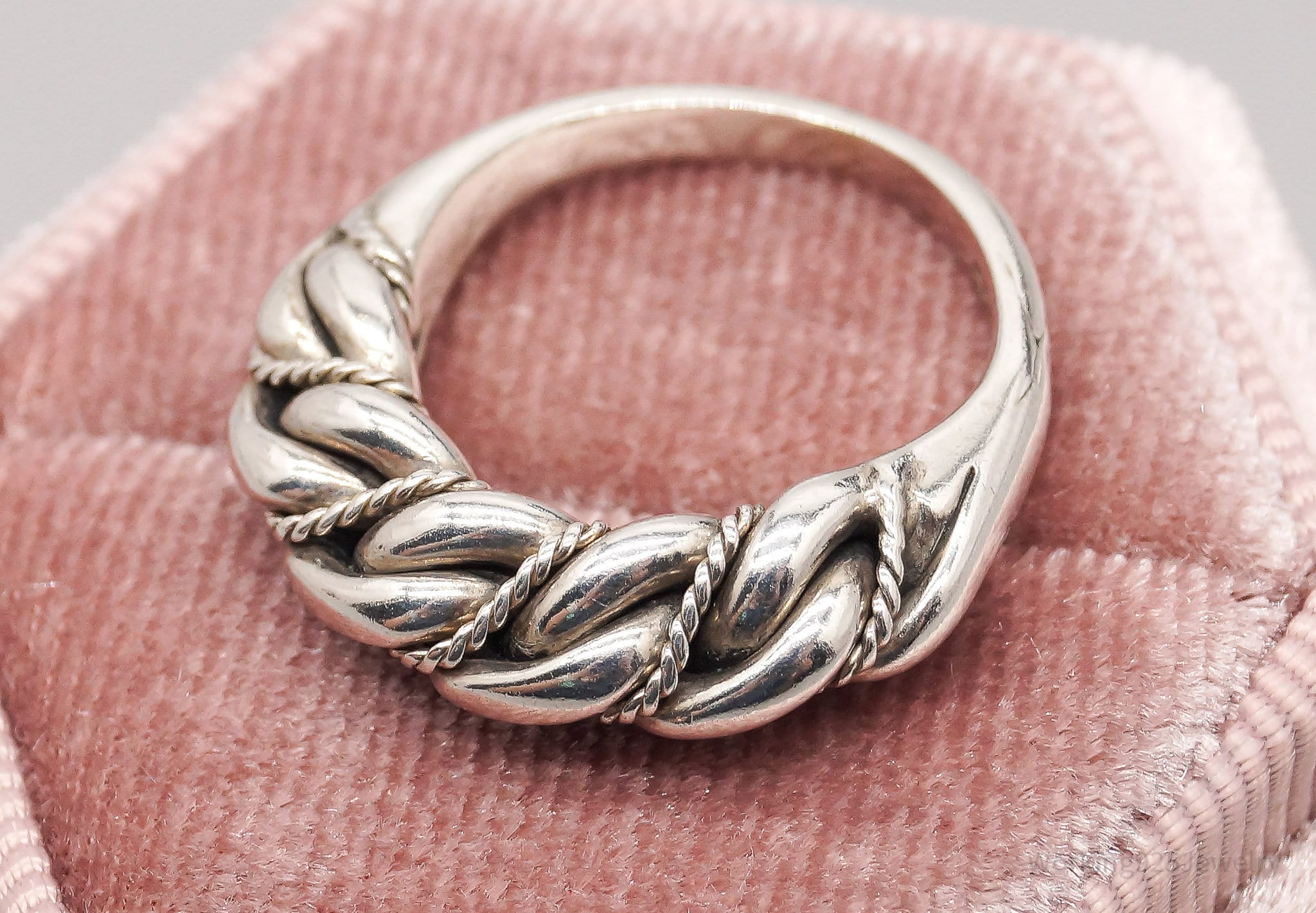 Antique Cable Twist 835 Silver Ring - Size 4.75