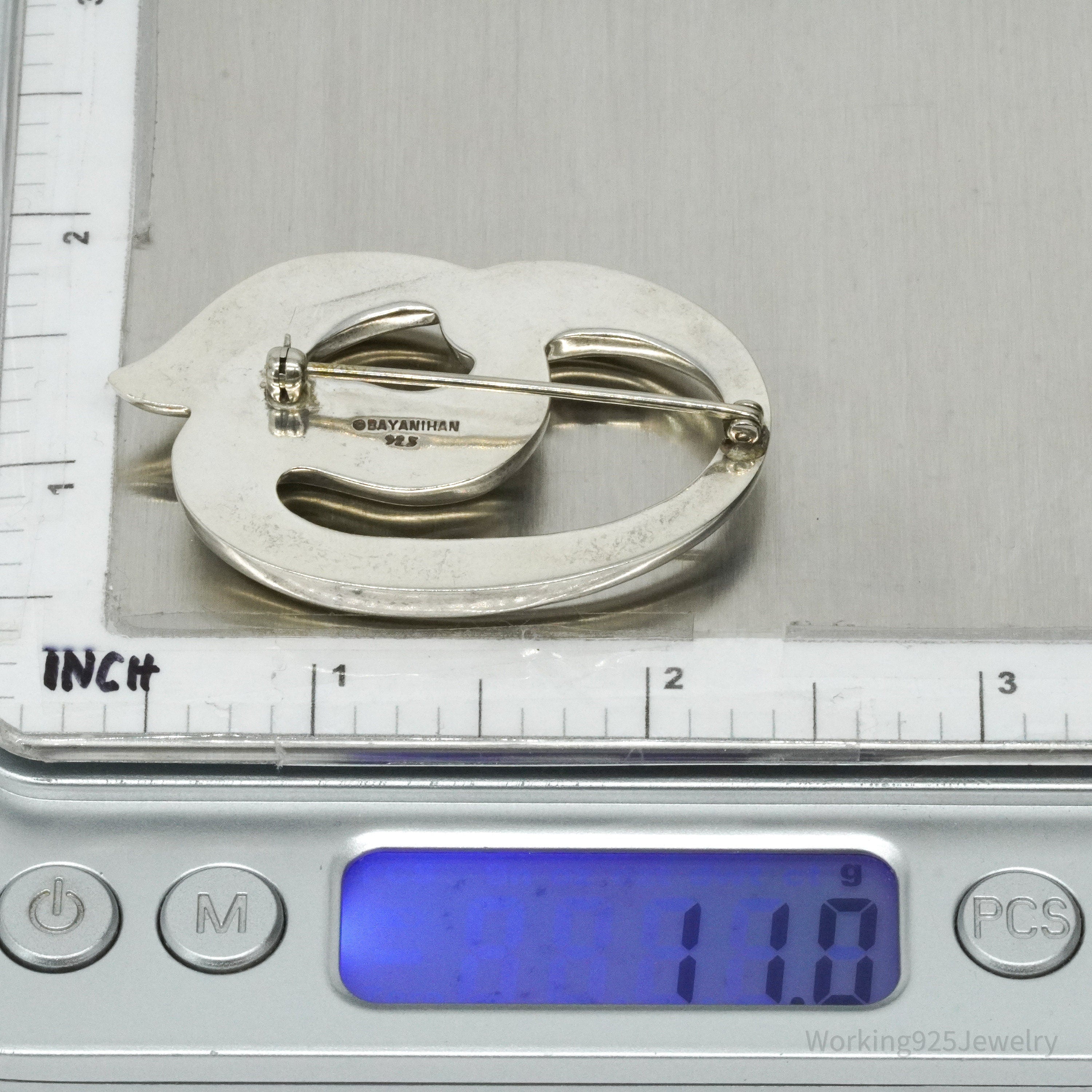 RARE Vintage Sterling Silver Bayanihan Sculptural Modernist Brooch