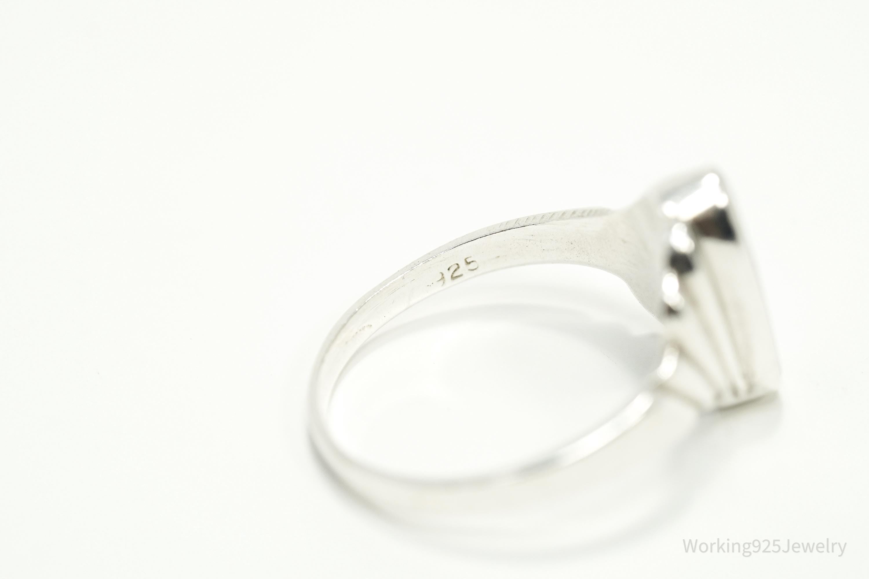 Vintage Black Onyx Sterling Silver Ring - Size 7.25