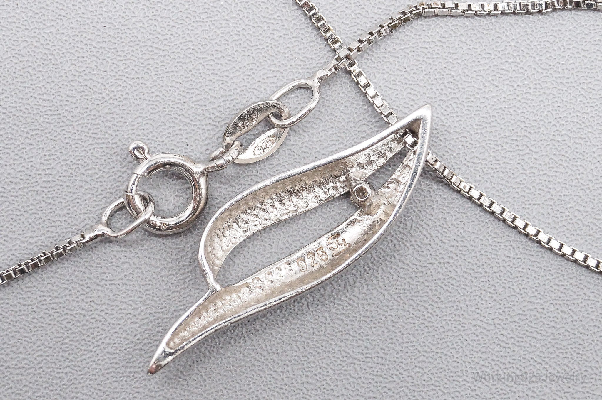 Vintage Diamond Sterling Silver Necklace 18"