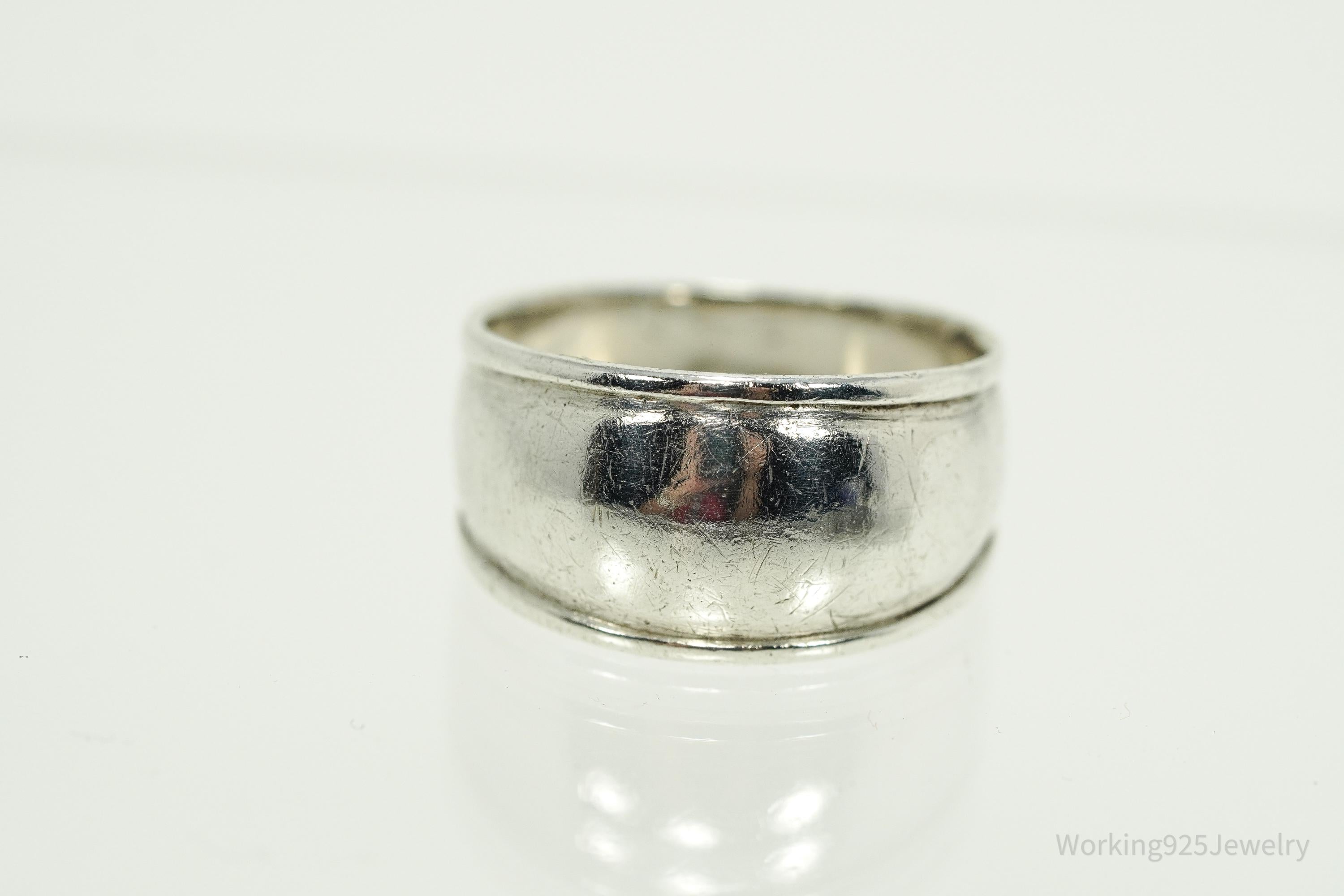 Vintage Sterling Silver Band Ring - Size 9.25