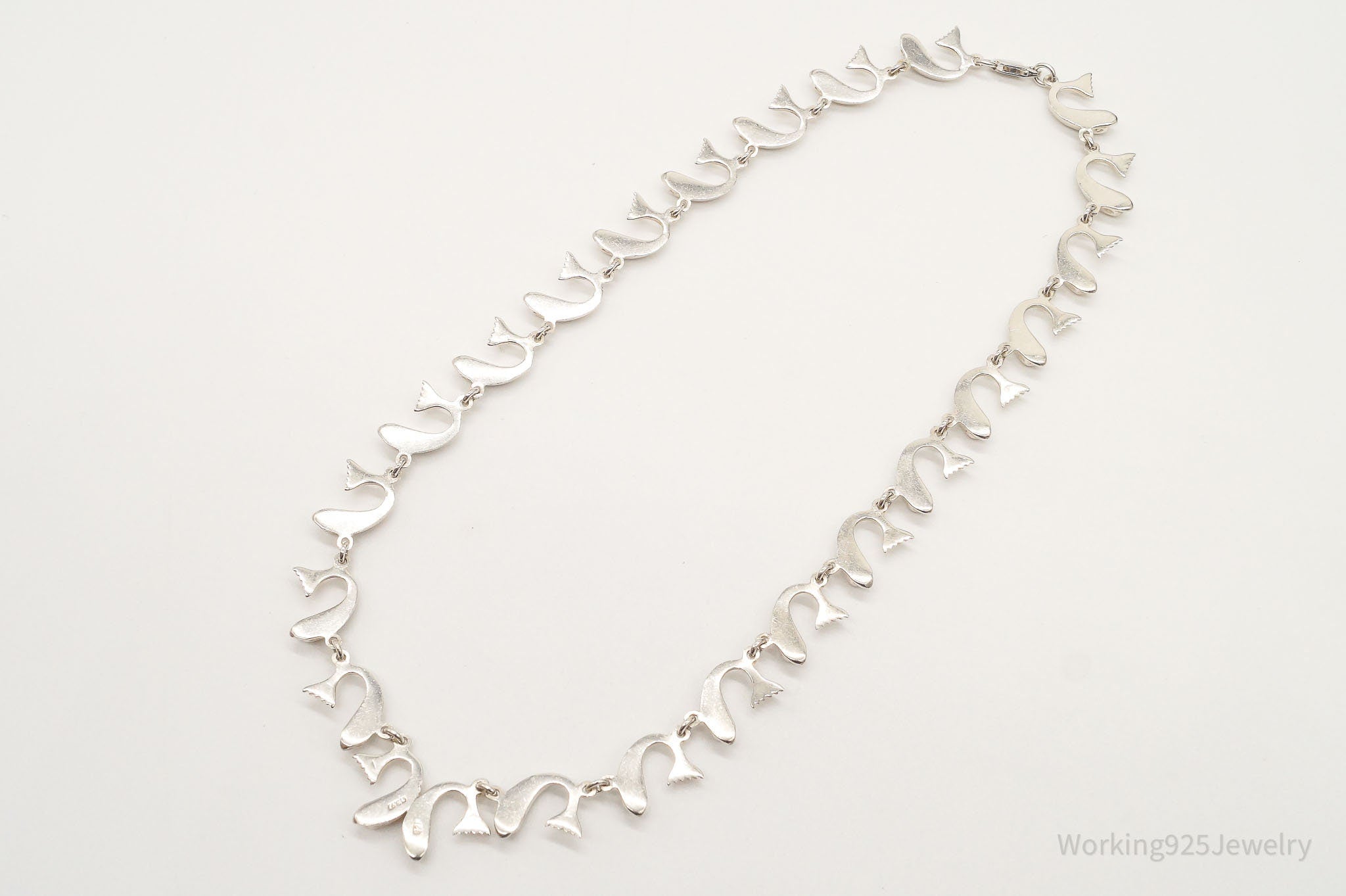 Vintage Wales/Fishes Sterling Silver Necklace