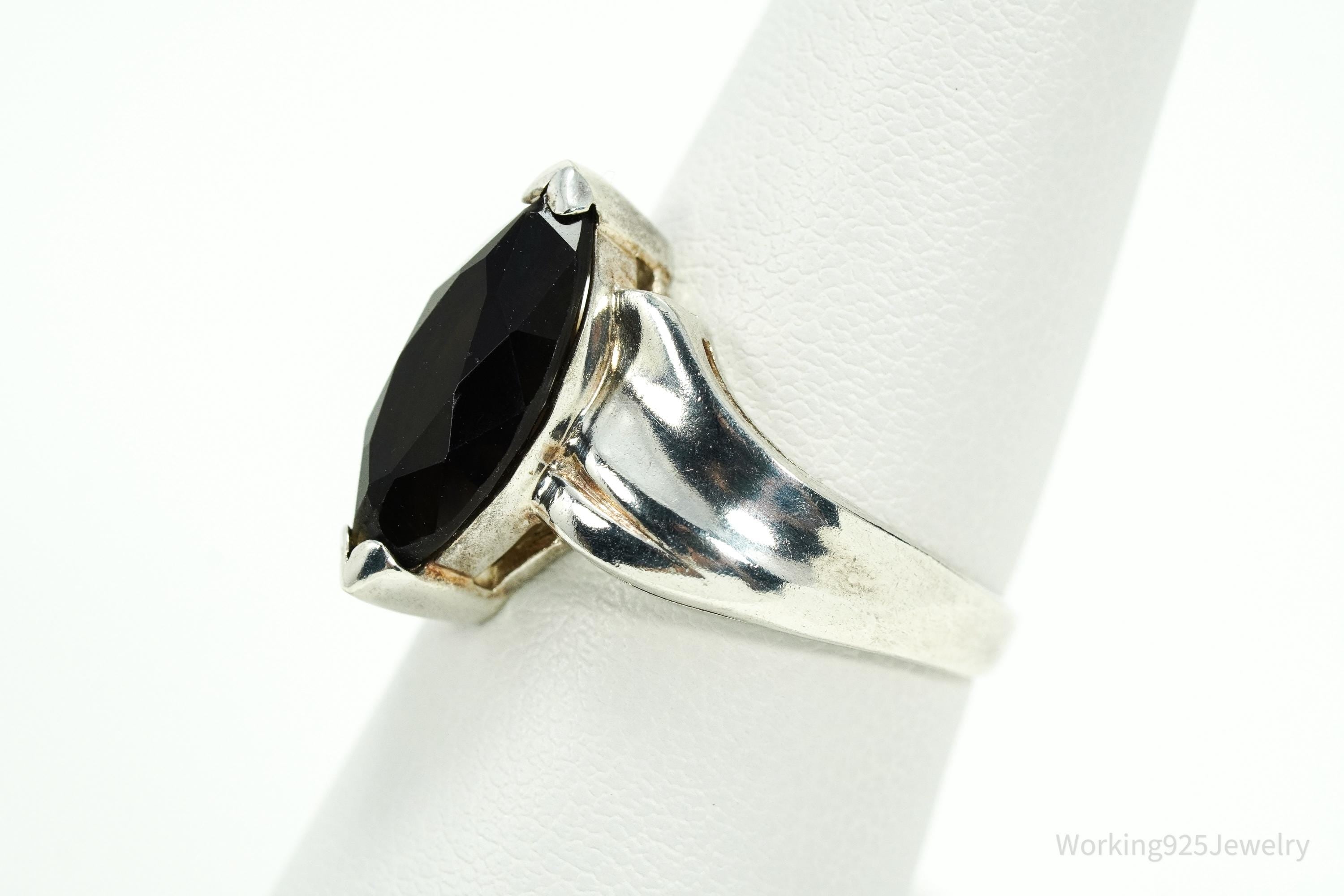 Vintage Smoky Topaz Sterling Silver Ring - Size 7