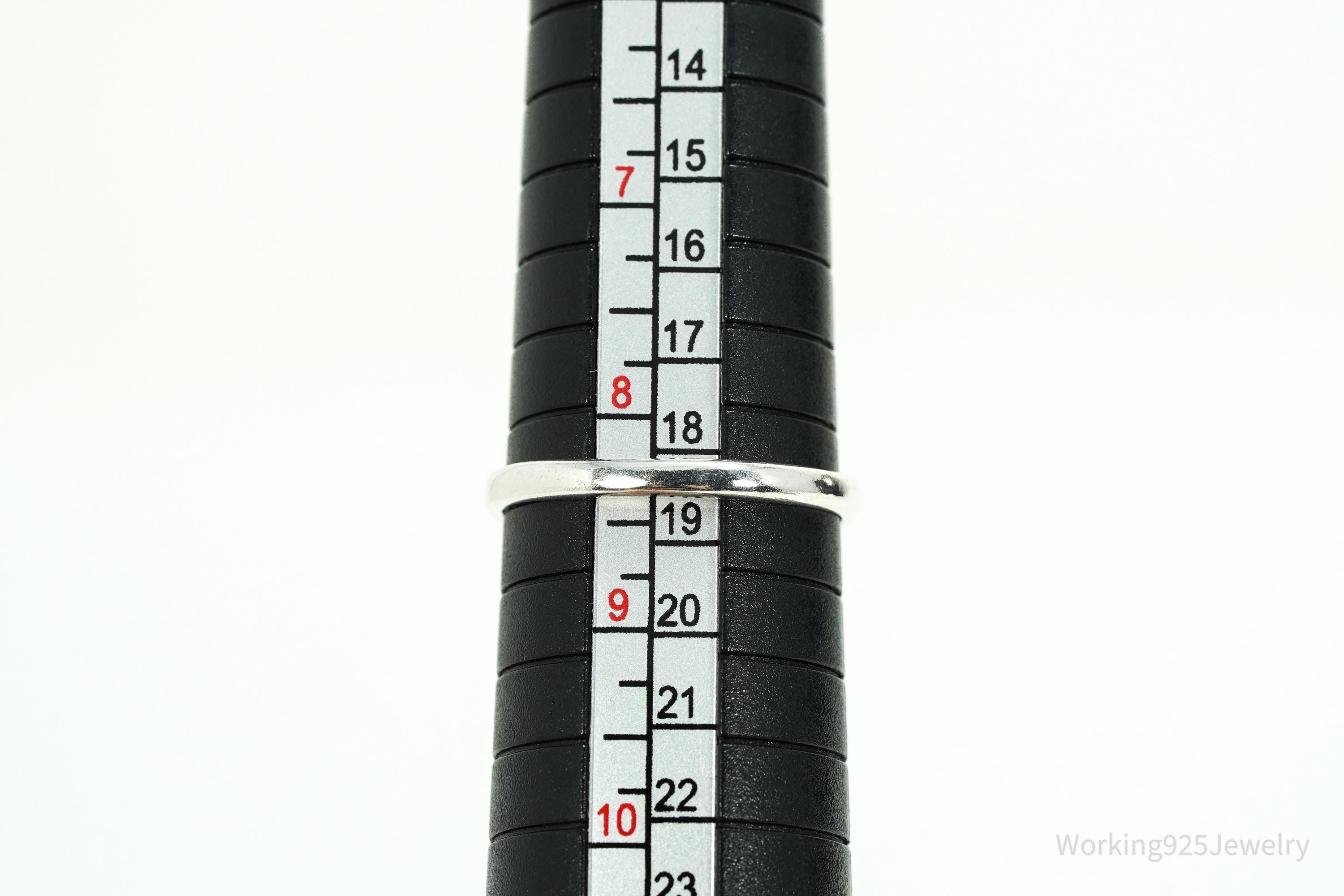 Vintage Designer Kabana Black Onyx Sterling Silver Ring - Size 8.25