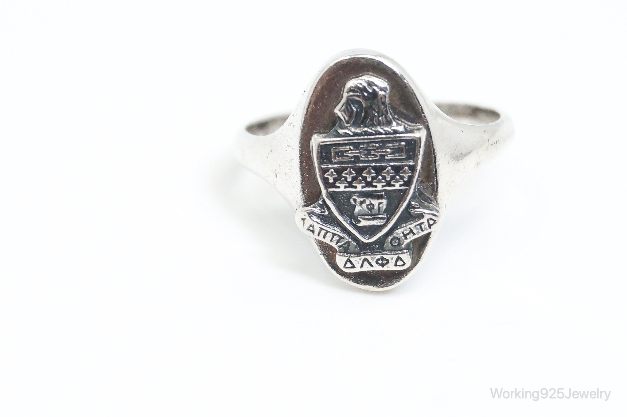 Vintage Rare College Ring Sterling Silver - Size 4