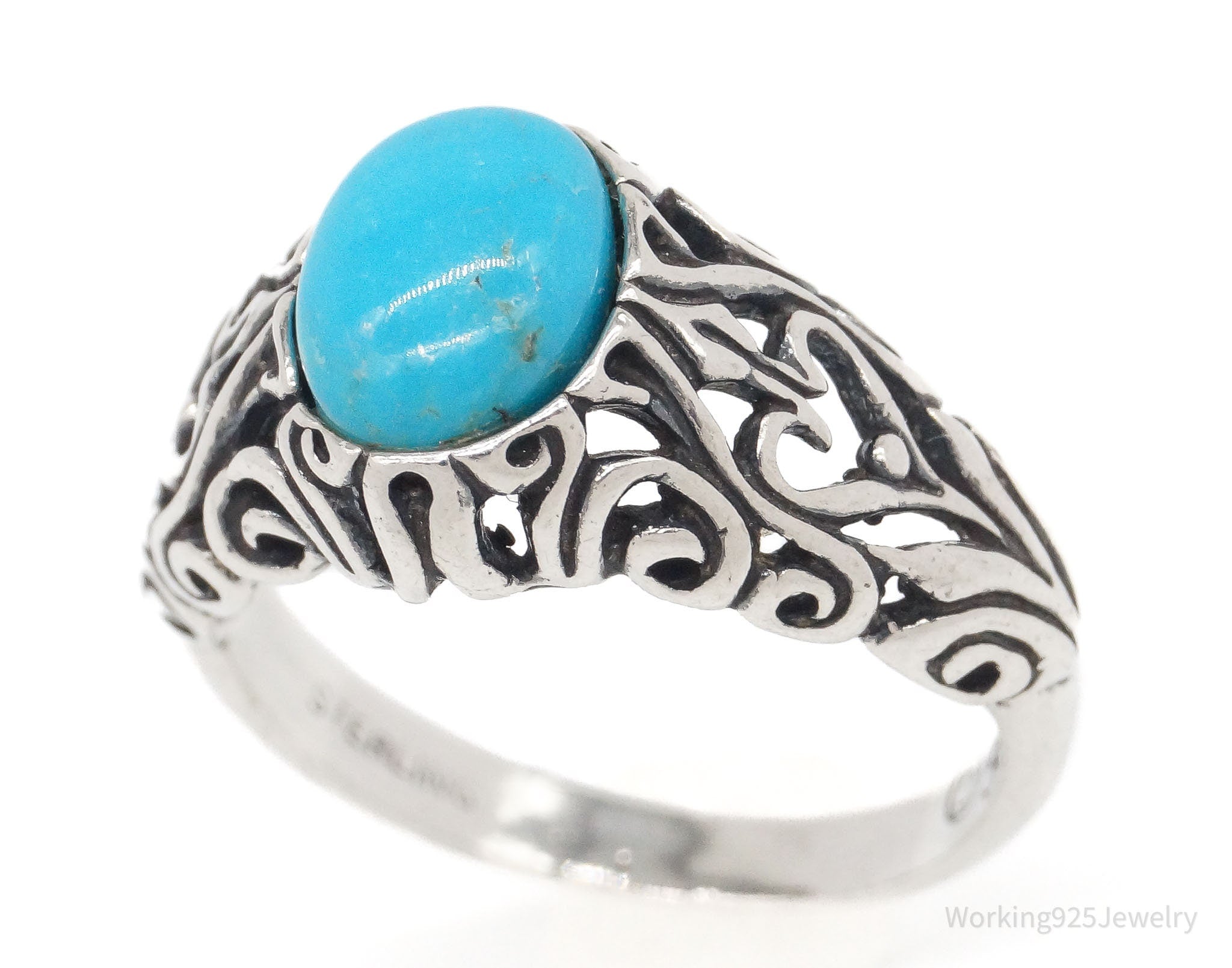 Vintage Turquoise Sterling Silver Ring - Size 6