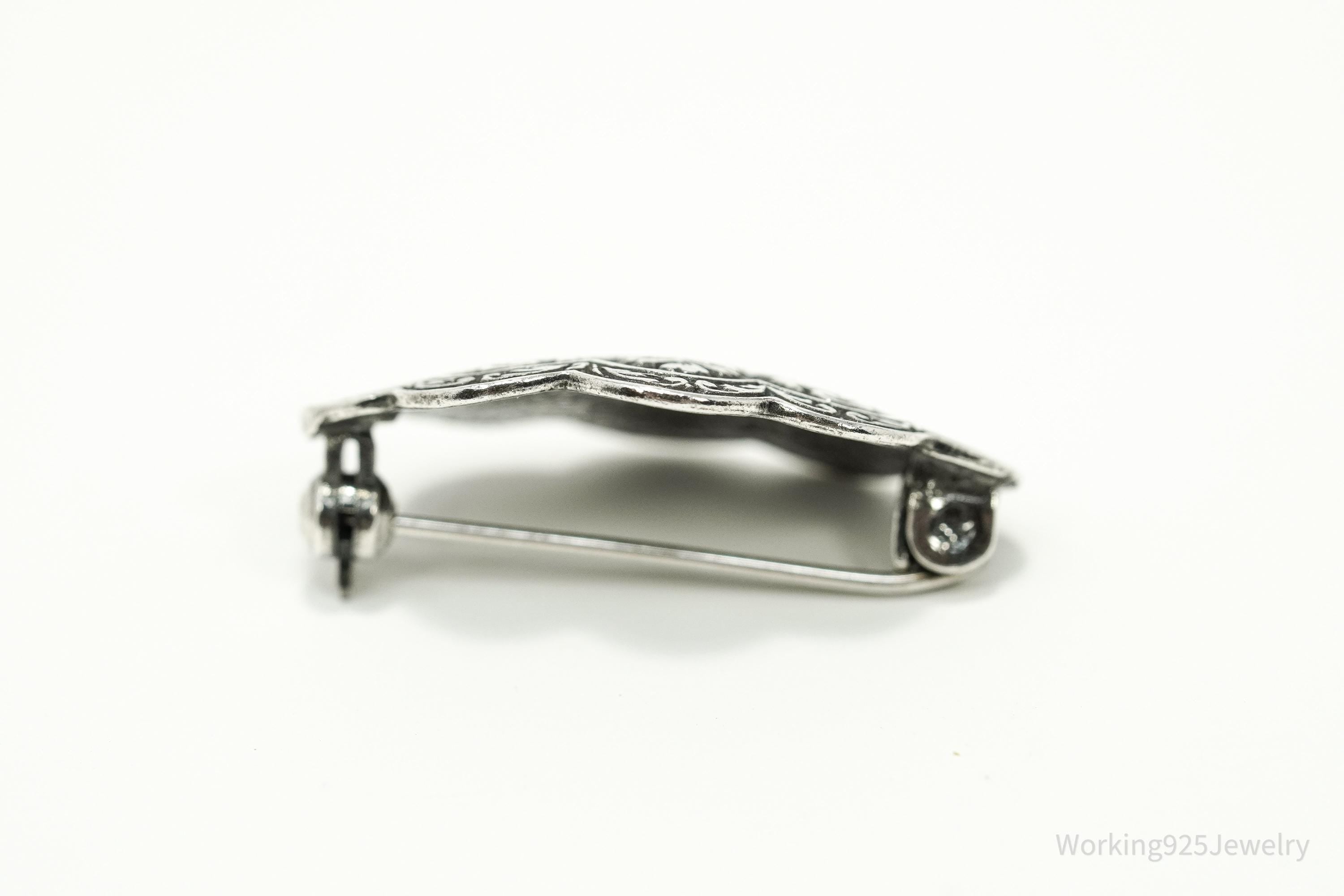 Vintage Edwardian Style Sterling Silver Brooch Pin