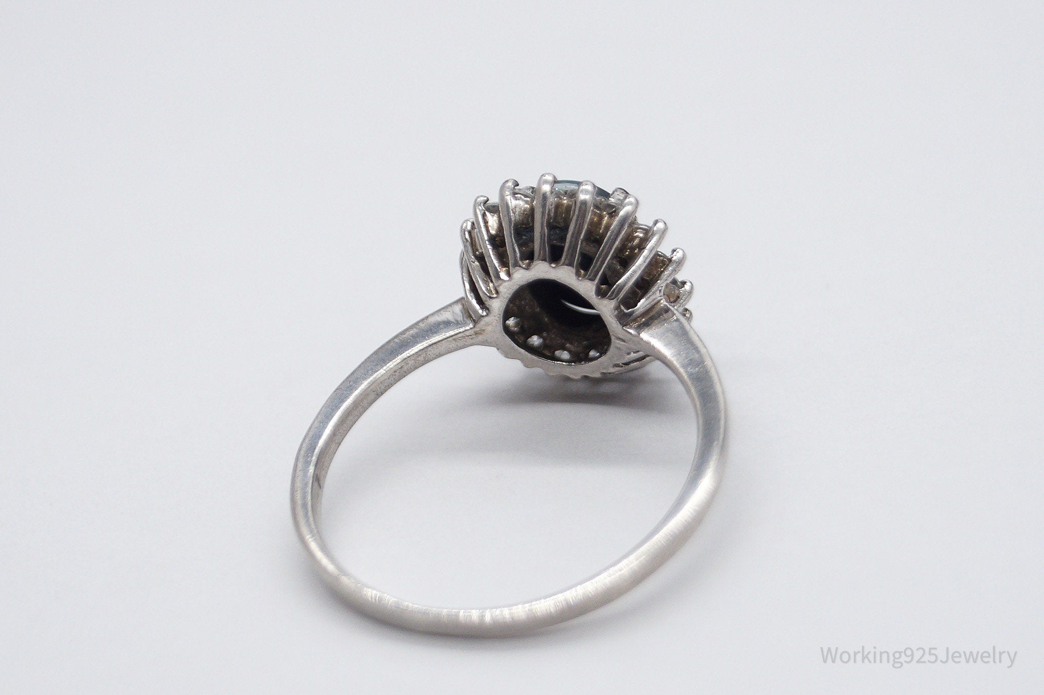 Vintage Opal Triplet Cubic Zirconia Sterling Silver Ring - Size 7