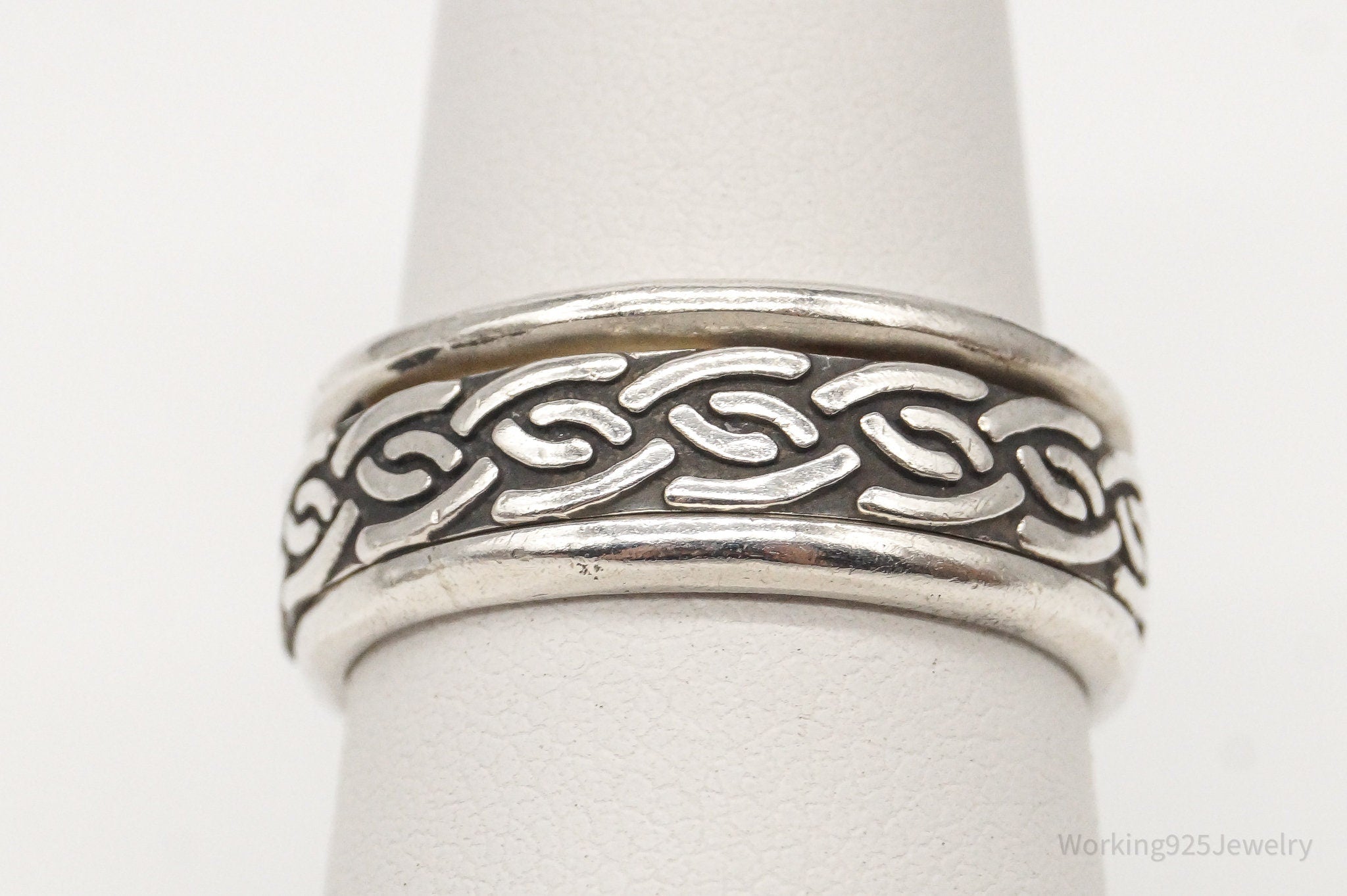 Vintage Mexico Sterling Silver Spinner Ring - Size 7.25