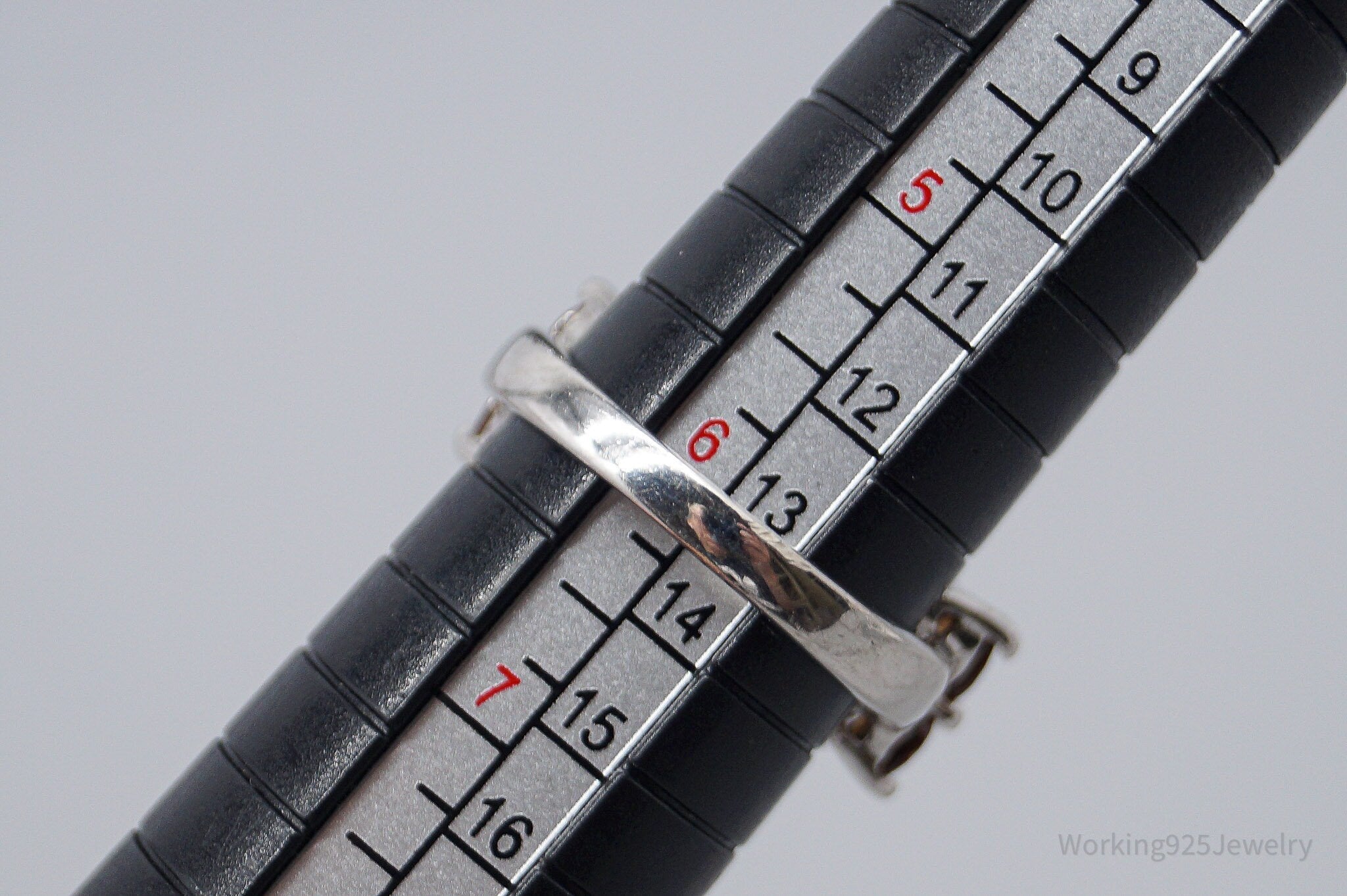 Vintage Citrine & Cubic Zirconia Sterling Silver Ring - Size 6