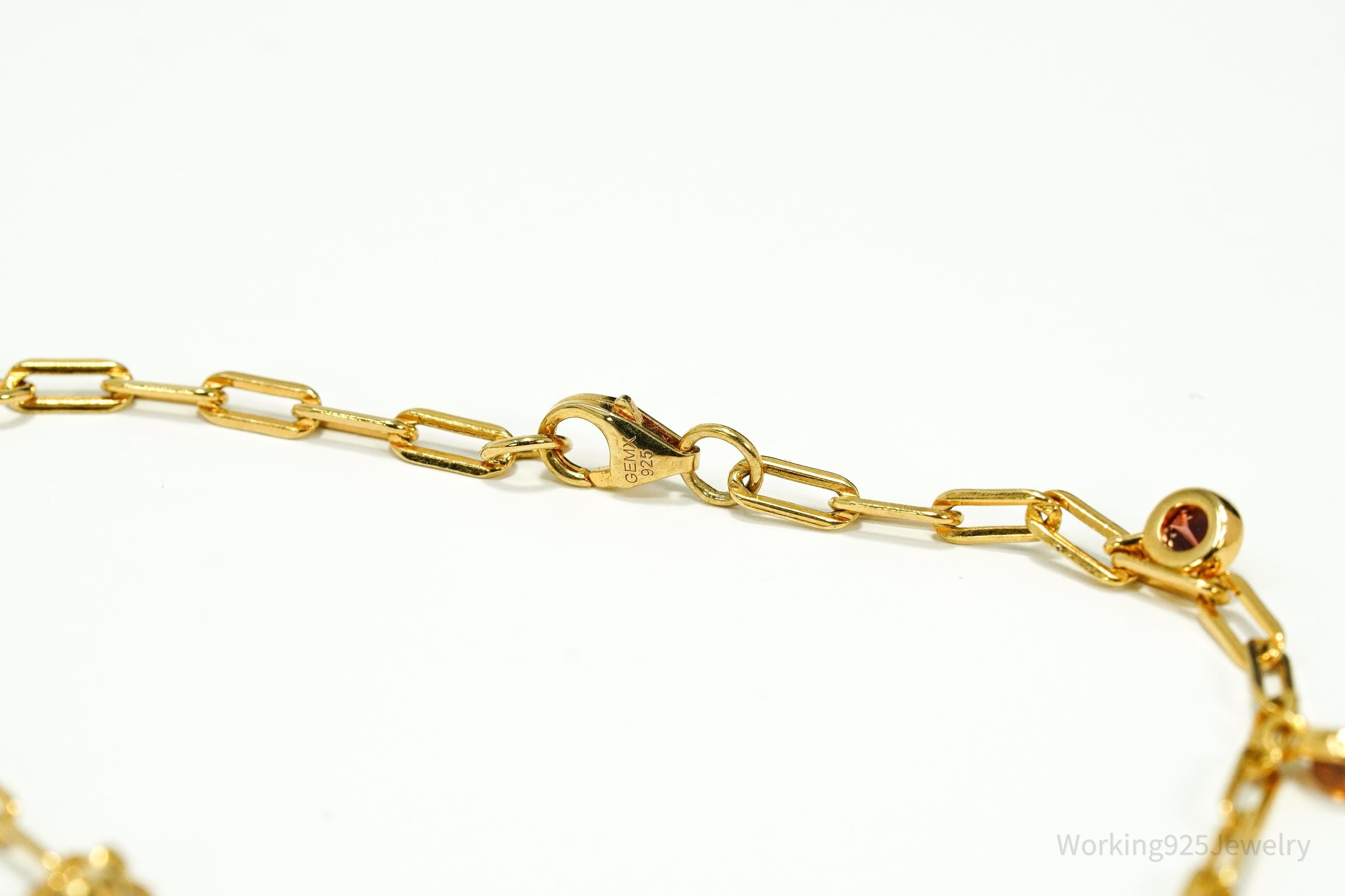 GEMX Multi Gemstone 18K Yellow Gold Vermeil Sterling Silver Bracelet - 8 1/8"