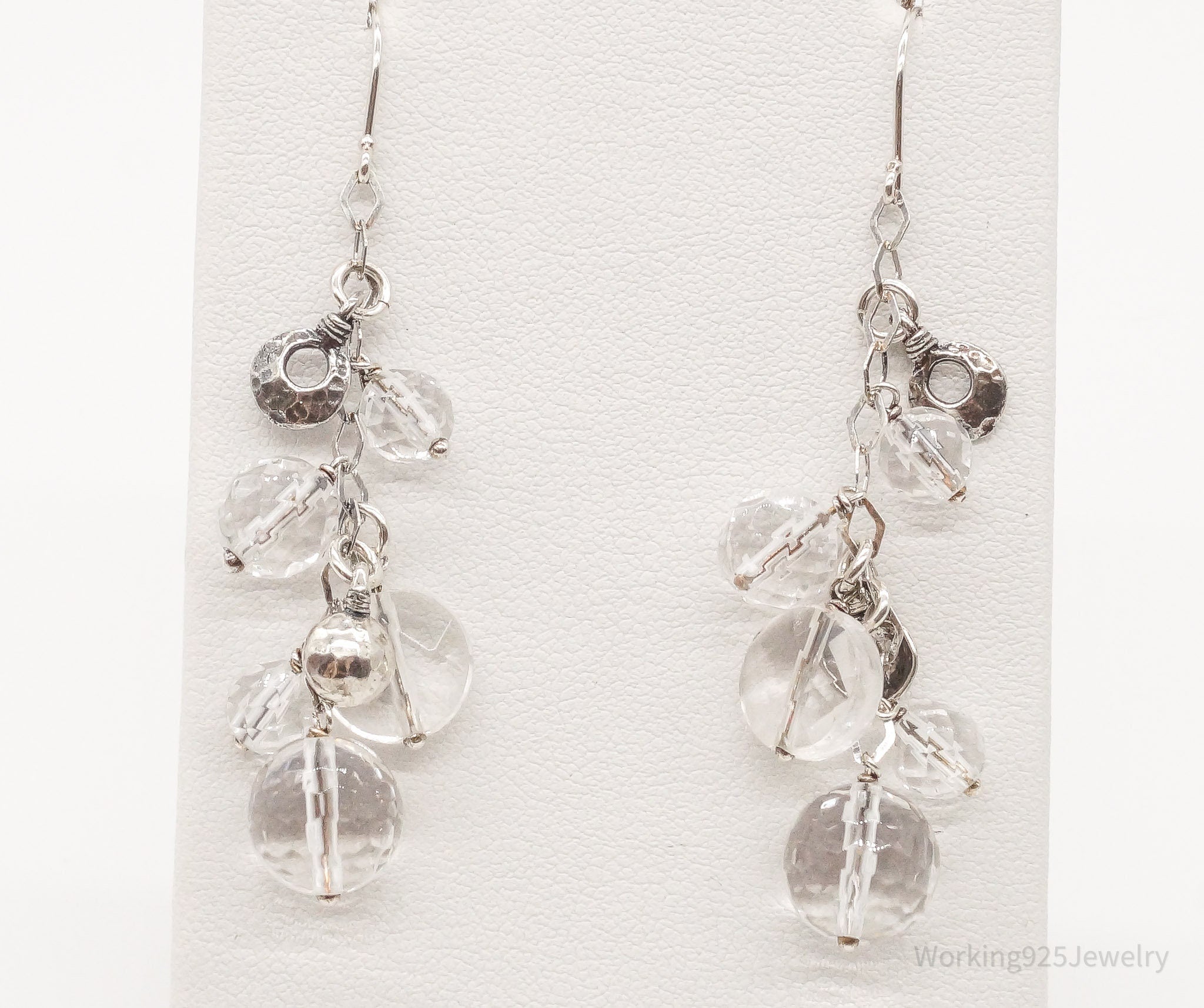 Vintage Crystal Quartz Sterling Silver Earrings