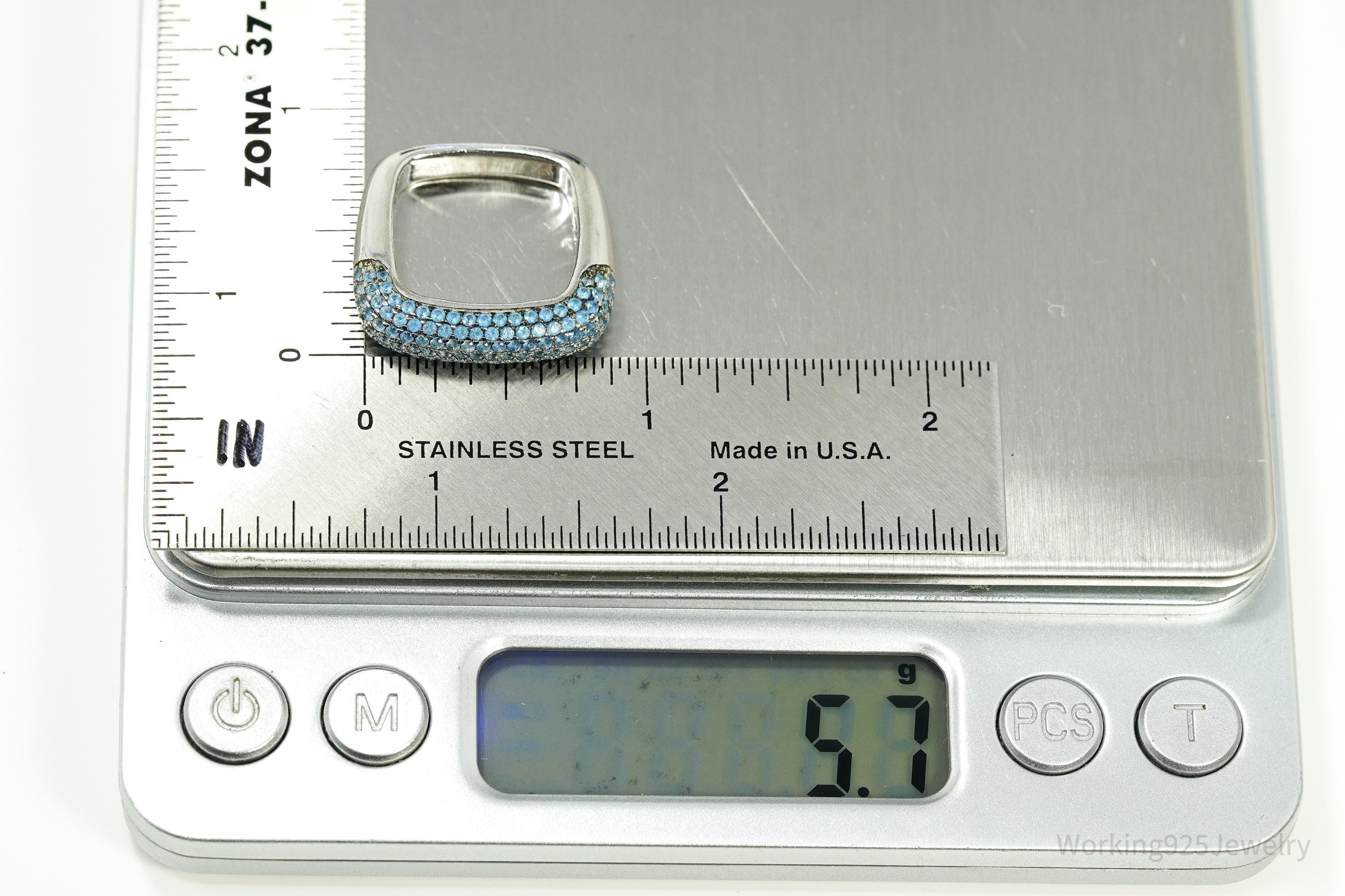 Vintage Blue Topaz Sterling Silver Ring - Size 6.25