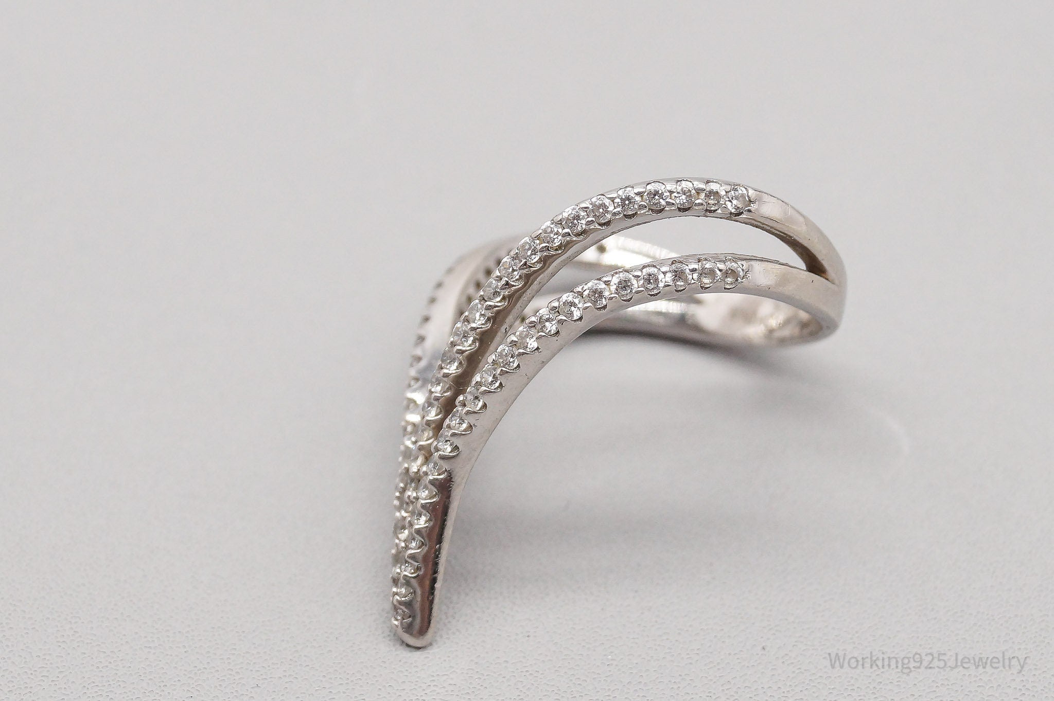 Vintage ATI Cubic Zirconia Sterling Silver Ring - Size 8.5