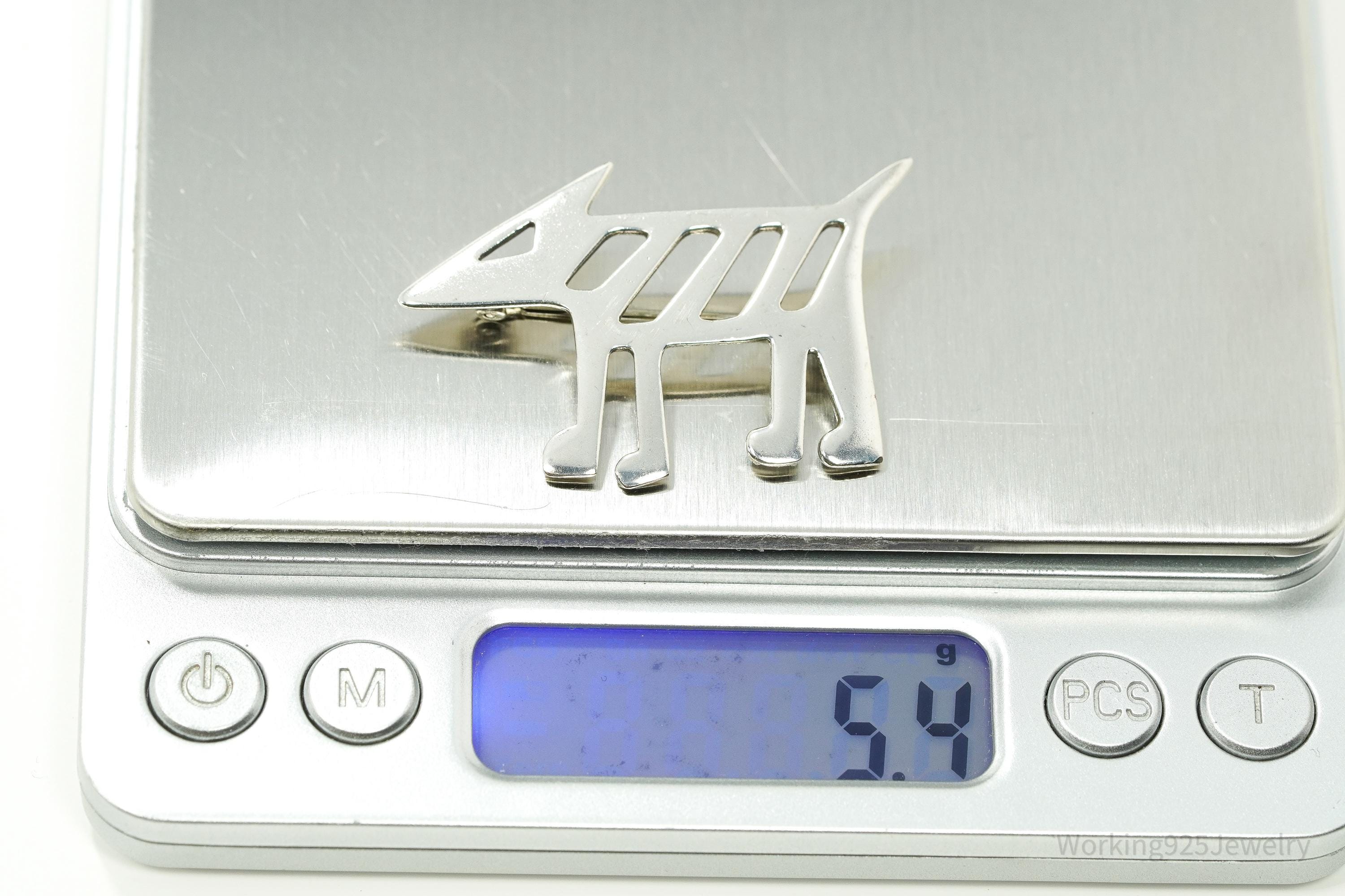 Vintage Acacia Modernist Dog Silver Brooch Pin