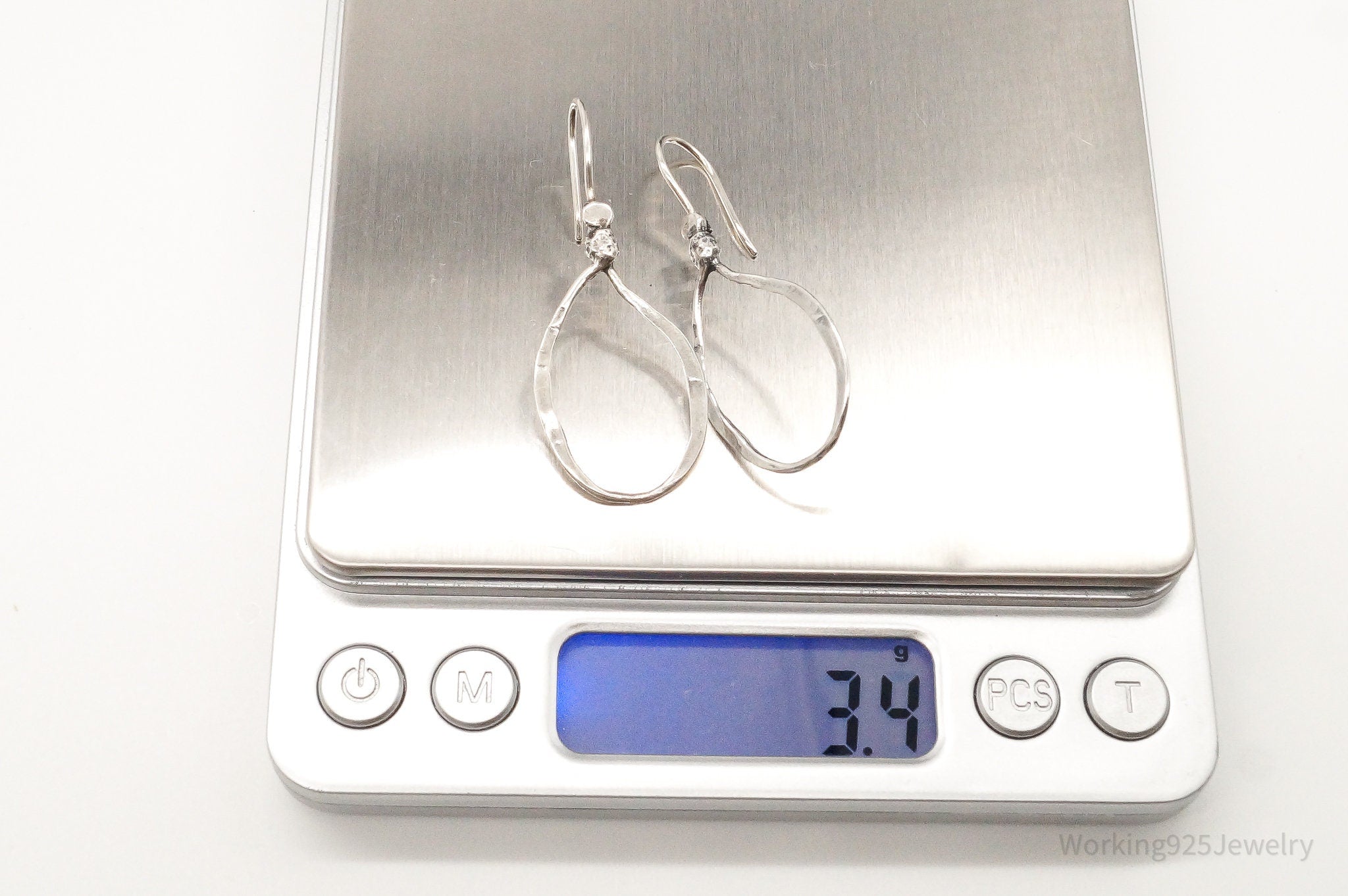 Designer Silpada Long Cut Out Lasso Sterling Silver Earrings