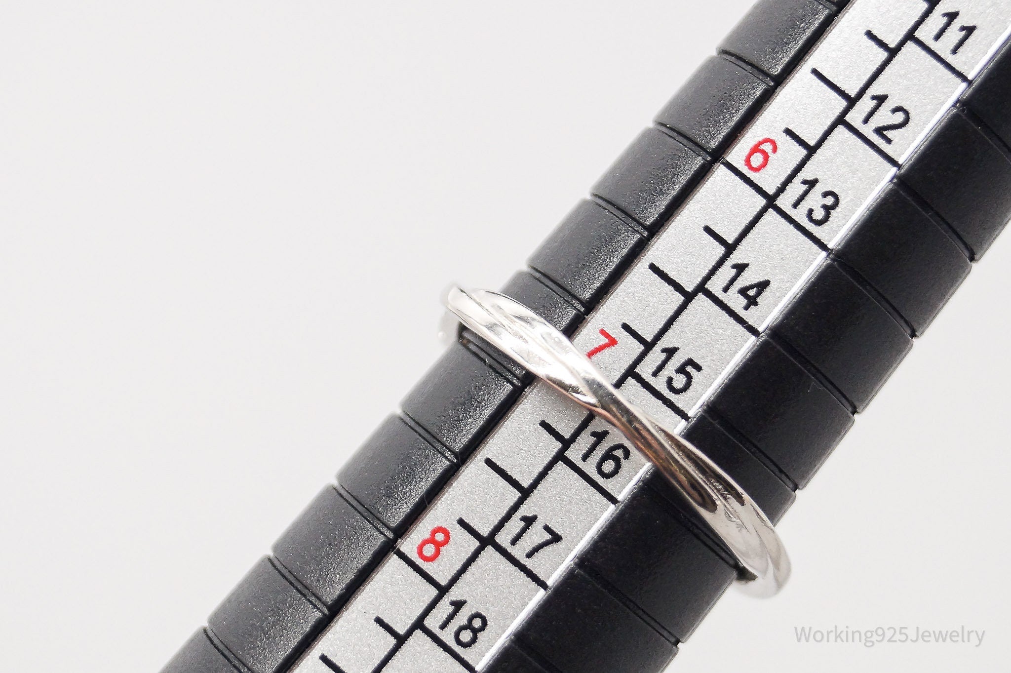 Vintage London Designer IBB Cubic Zirconia Sterling Silver Ring - Size 7