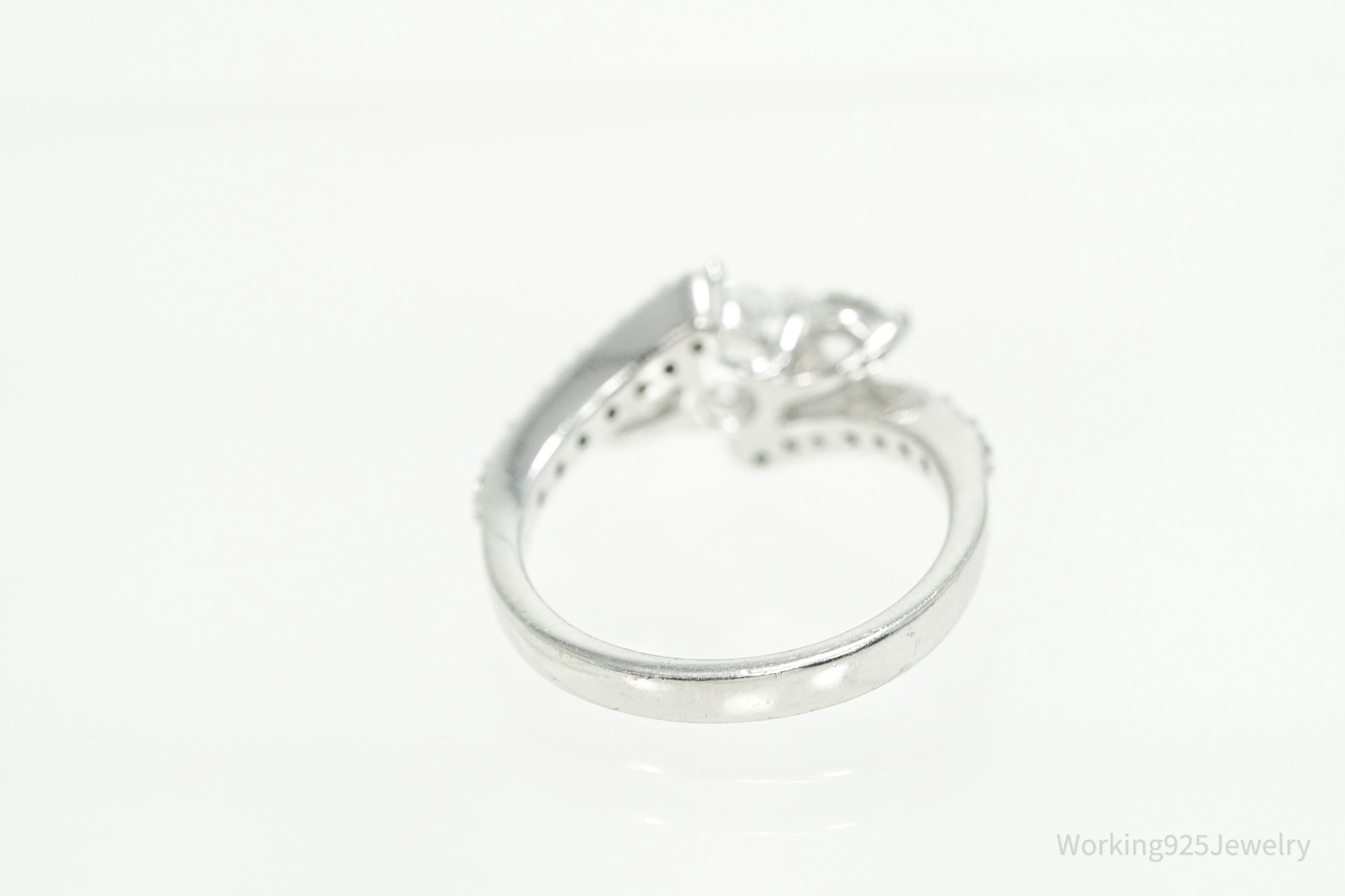 Vintage JCM Cubic Zirconia Sterling Silver Ring - Size 6