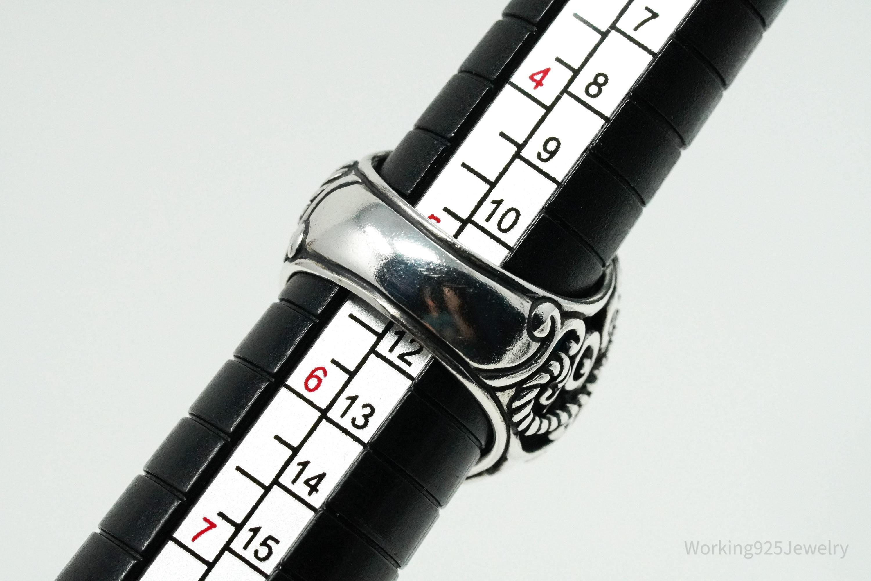 Vintage Native Designer Carolyn Pollack Turquoise Sterling Silver Ring - Size 5.25