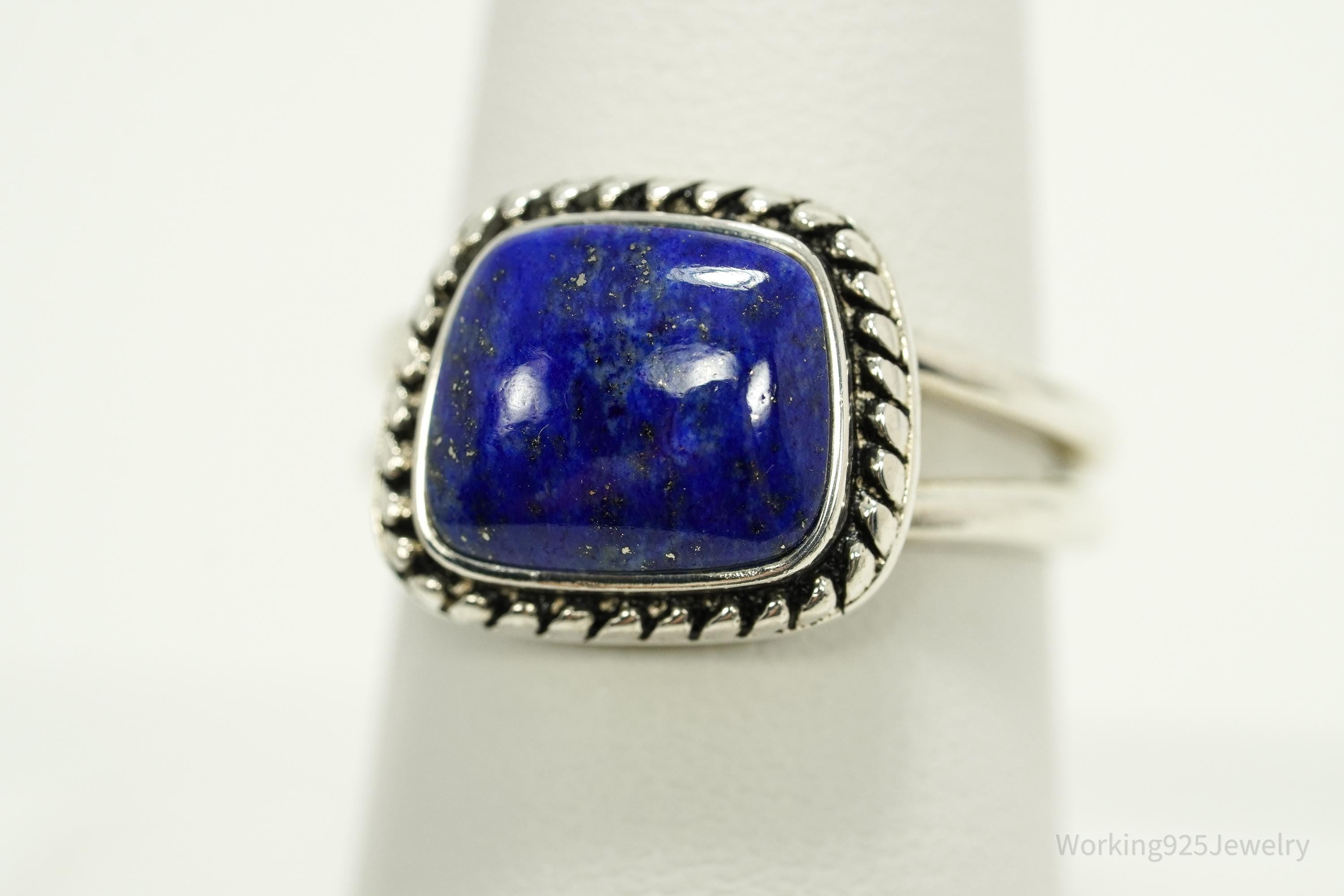 Vintage Designer BARSE Lapis Lazuli Sterling Silver Ring - Size 7.75