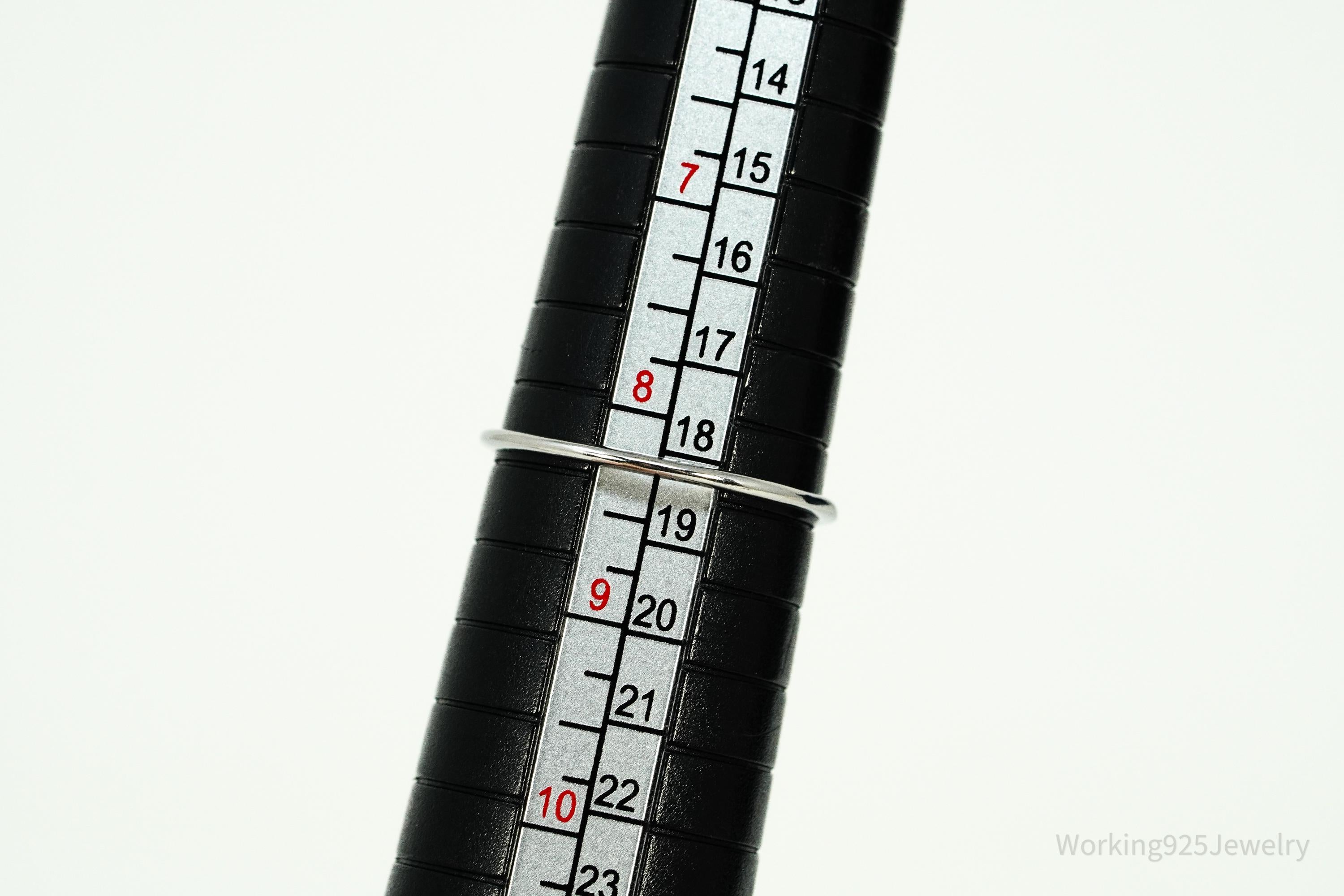 Vintage Cubic Zirconia Sterling Silver Ring Size 8.25