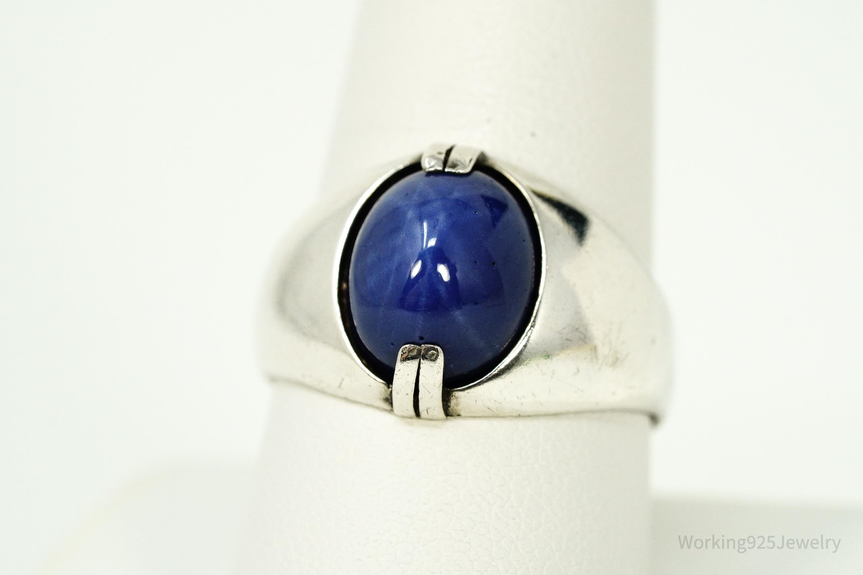 MCM Vintage Blue Star Sapphire Silver Ring - Size 10
