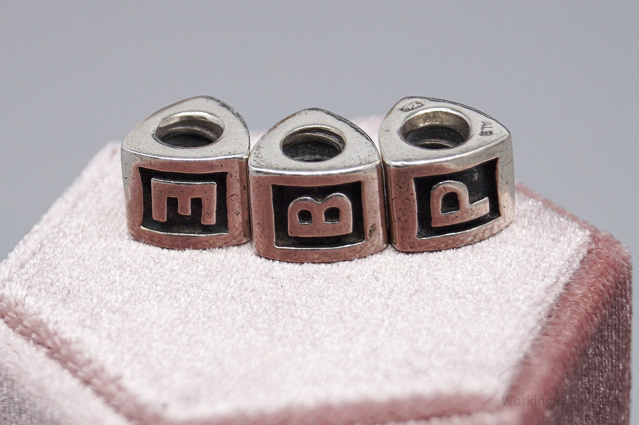 Retired Authentic Pandora B P E Alphabet Letter Charms Sterling Silver Set
