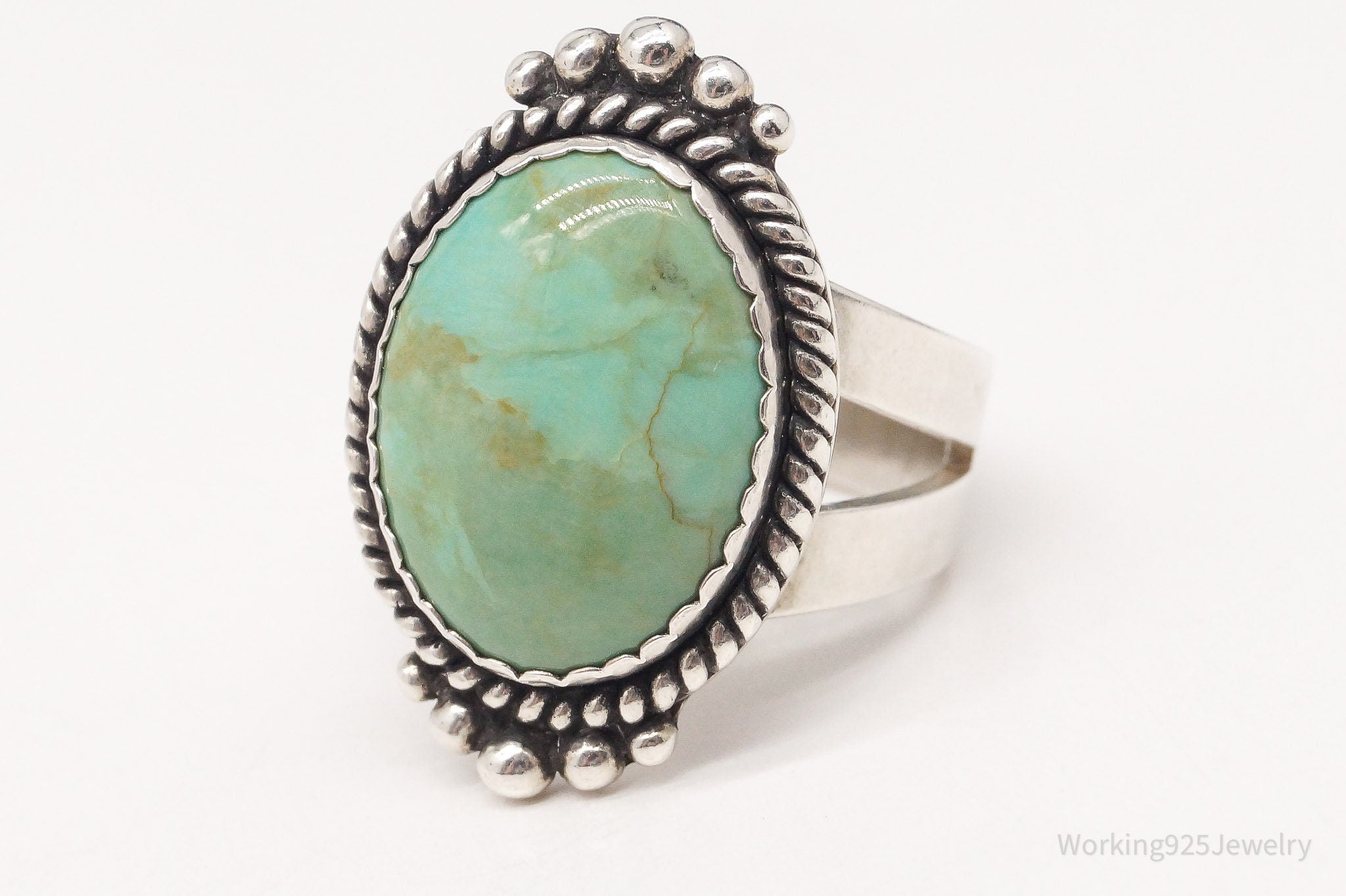 VTG Southwestern Carolyn Pollack Turquoise Sterling Silver Ring Size 6