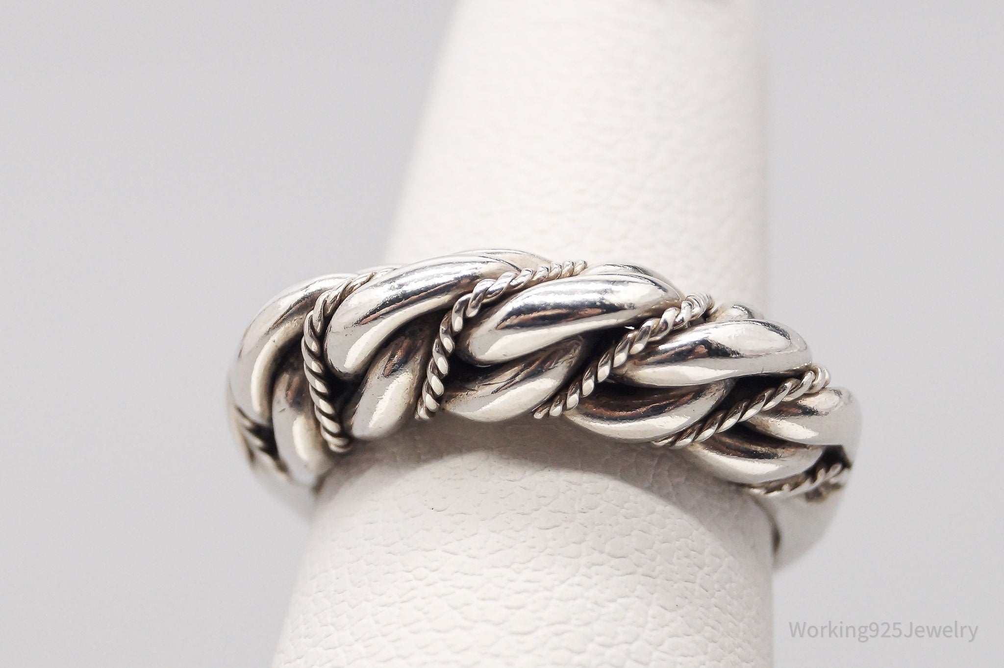 Antique Cable Twist 835 Silver Ring - Size 4.75