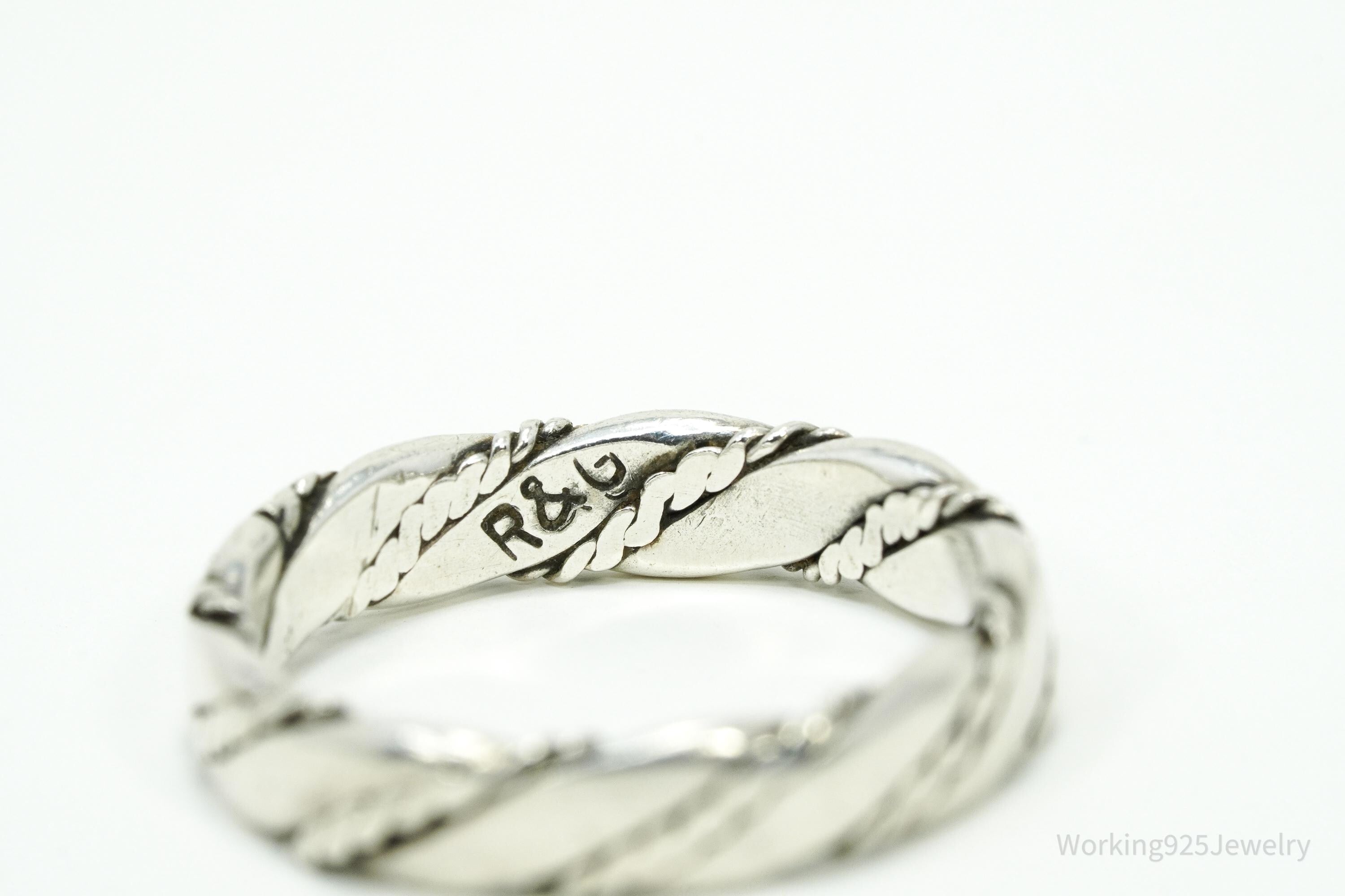 Vintage Native American Richard & Geneva Terrazas Sterling Silver Band Ring Size 5.5