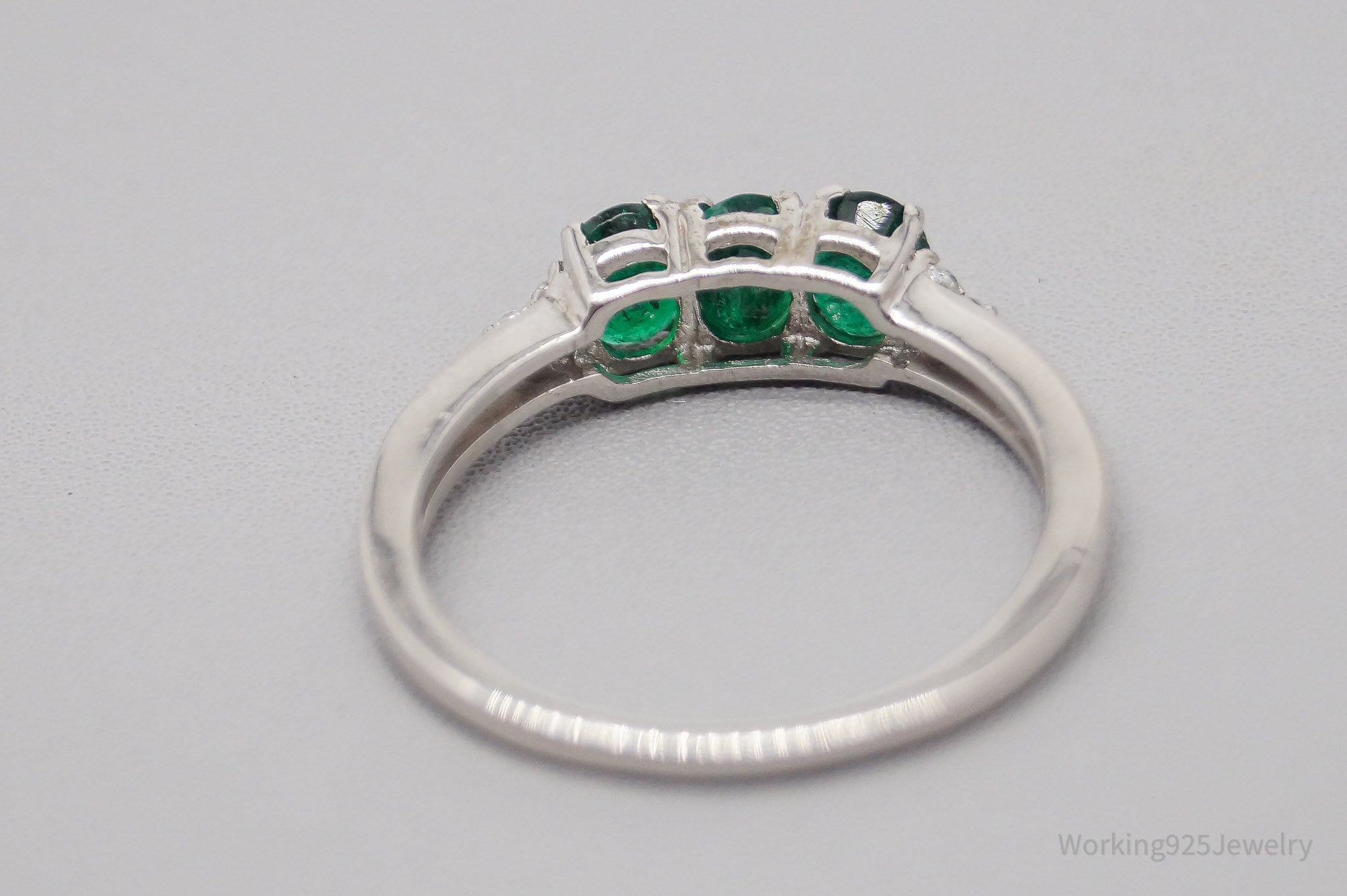 JTV TGGC Emerald White Topaz Sterling Silver Ring - Size 8