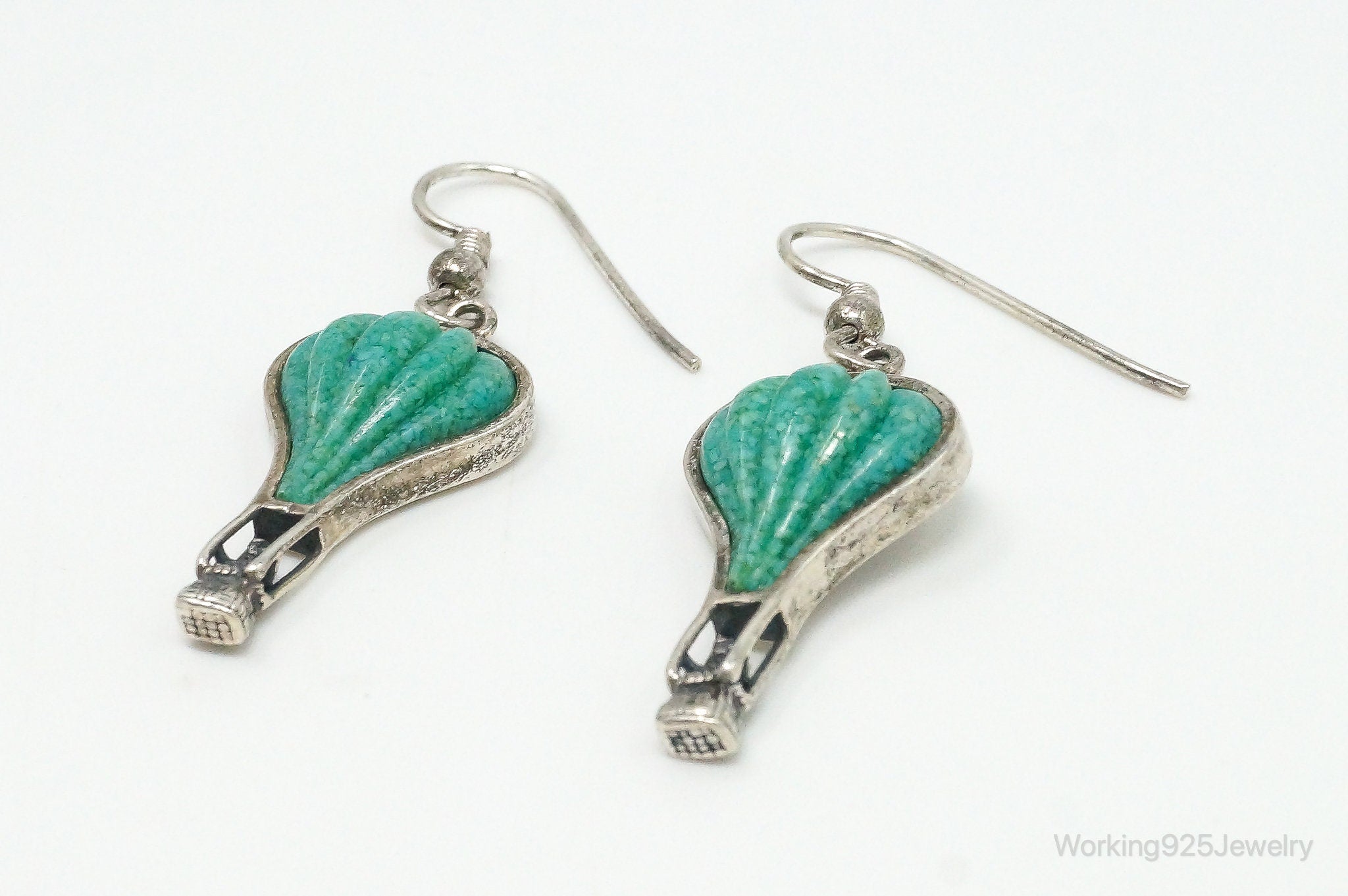 Western Carolyn Pollack Relios Hot Air Balloon Turquoise SterlingSilver Earrings