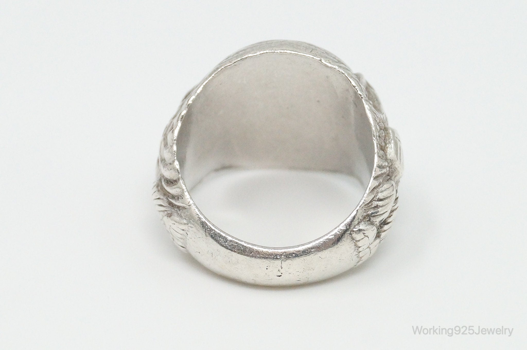 Vintage United States Military Engrave Sterling Silver Ring - Size 7