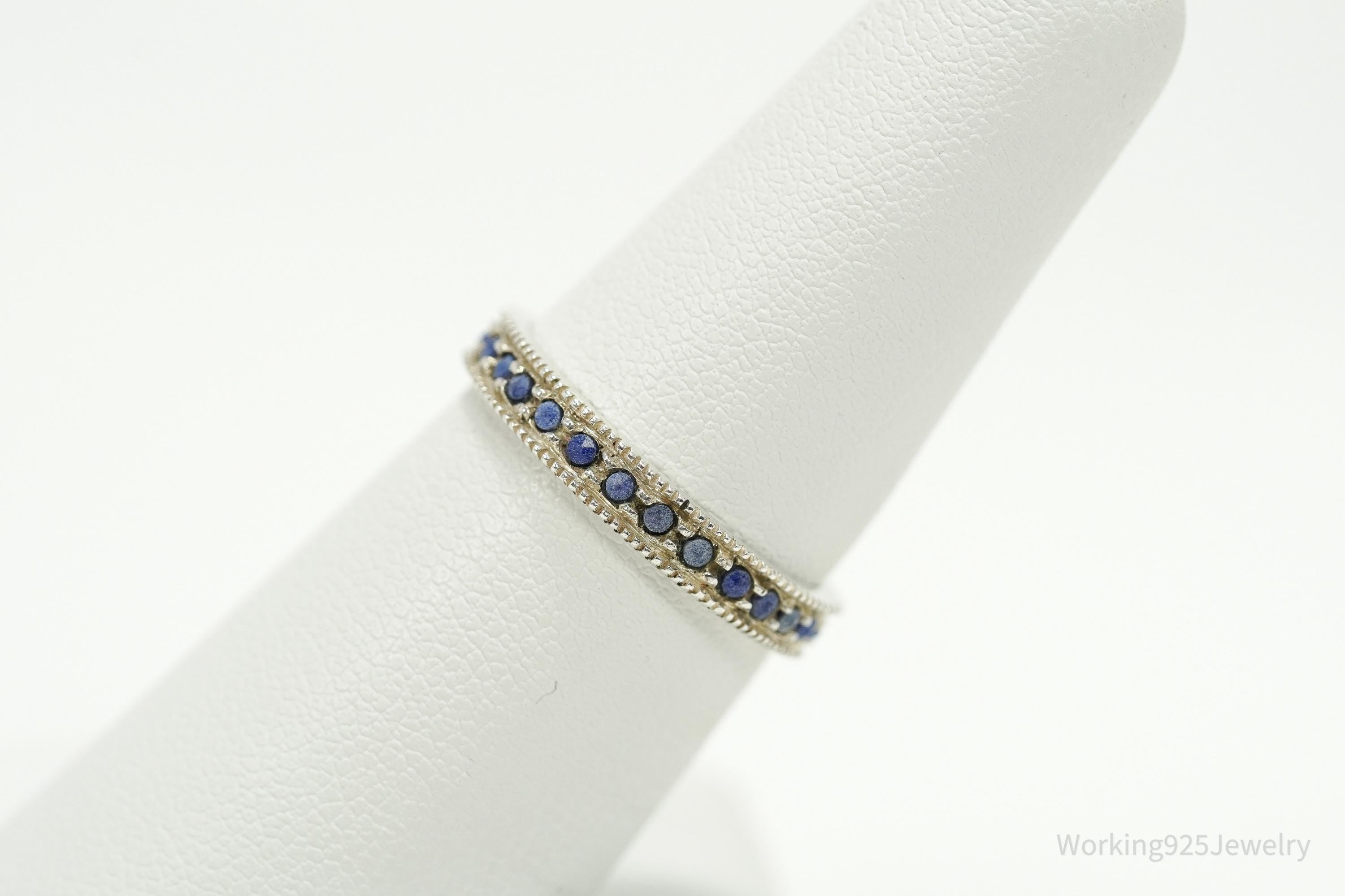 Vintage Lapis Lazuli Sterling Silver Ring - Size 6.75