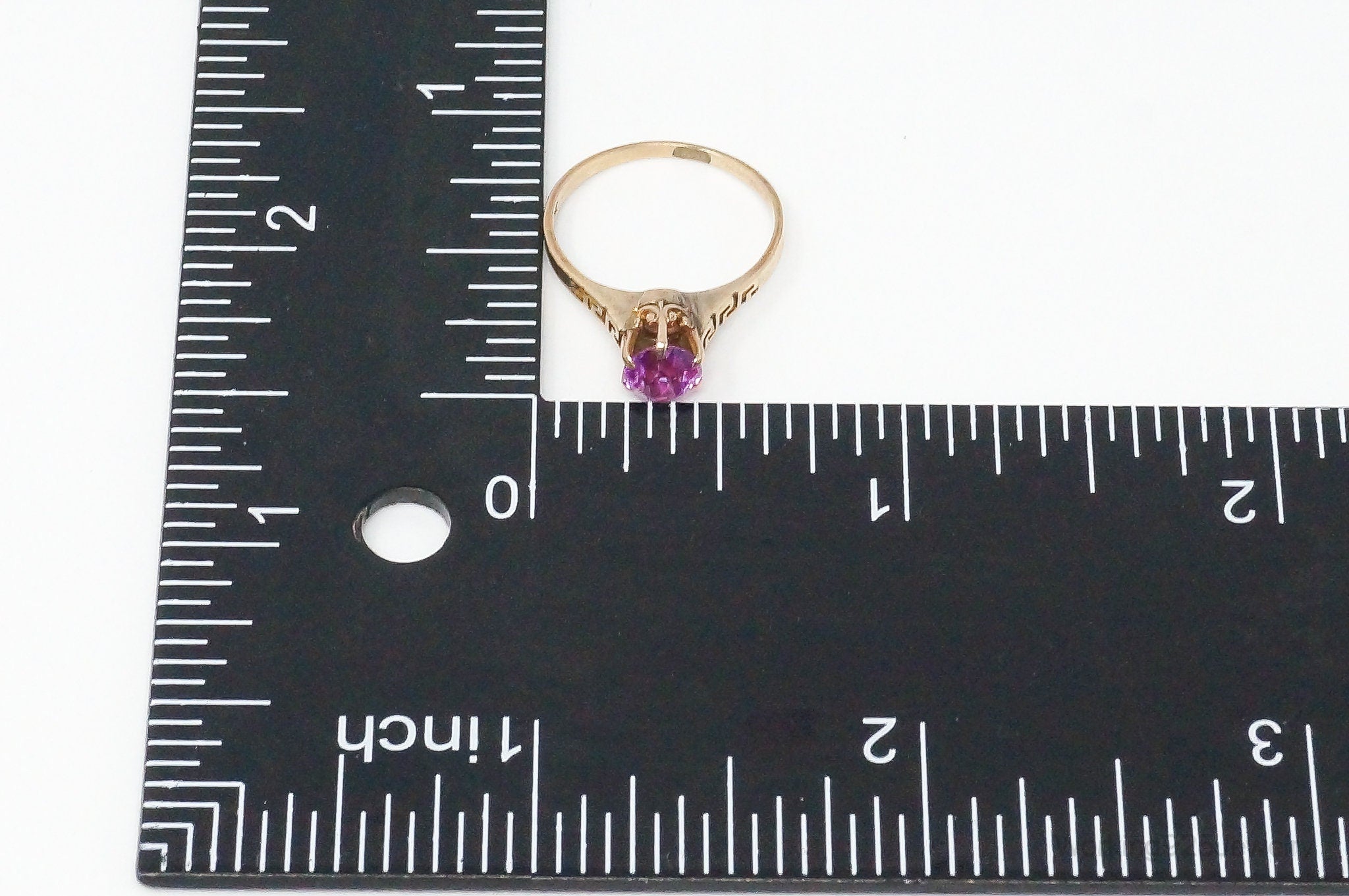 Antique Pink Sapphire 10K Gold Ring