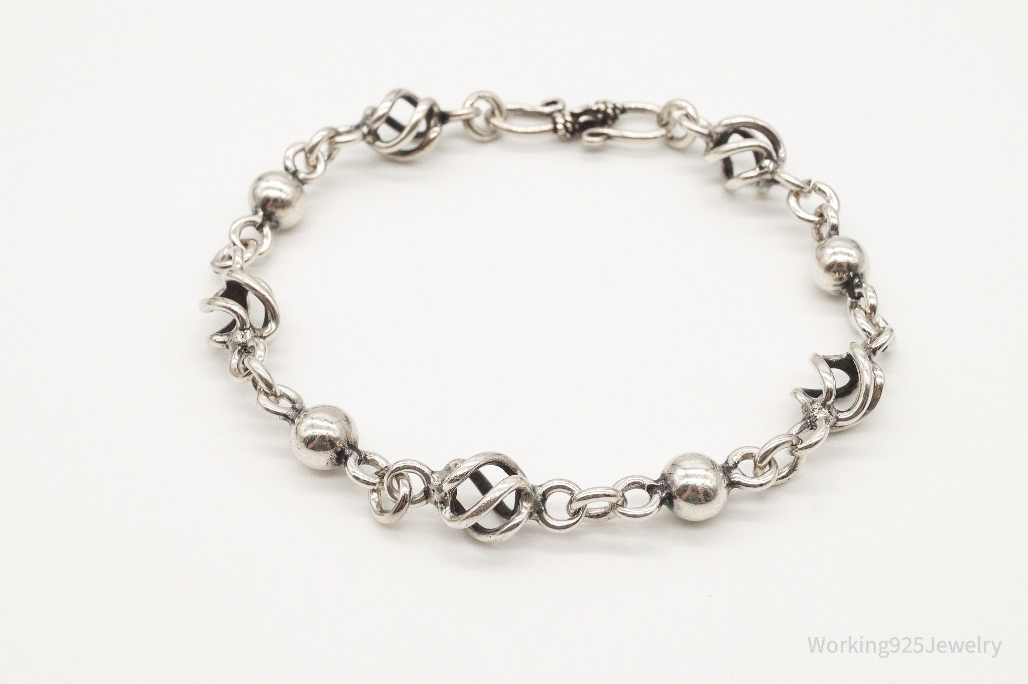 Vintage Modernist Silver Link Bracelet