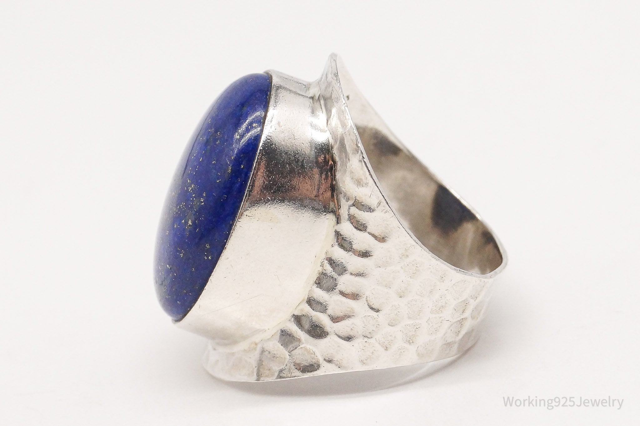 Vintage Lapis Lazuli Sterling Silver Ring Size 6.75