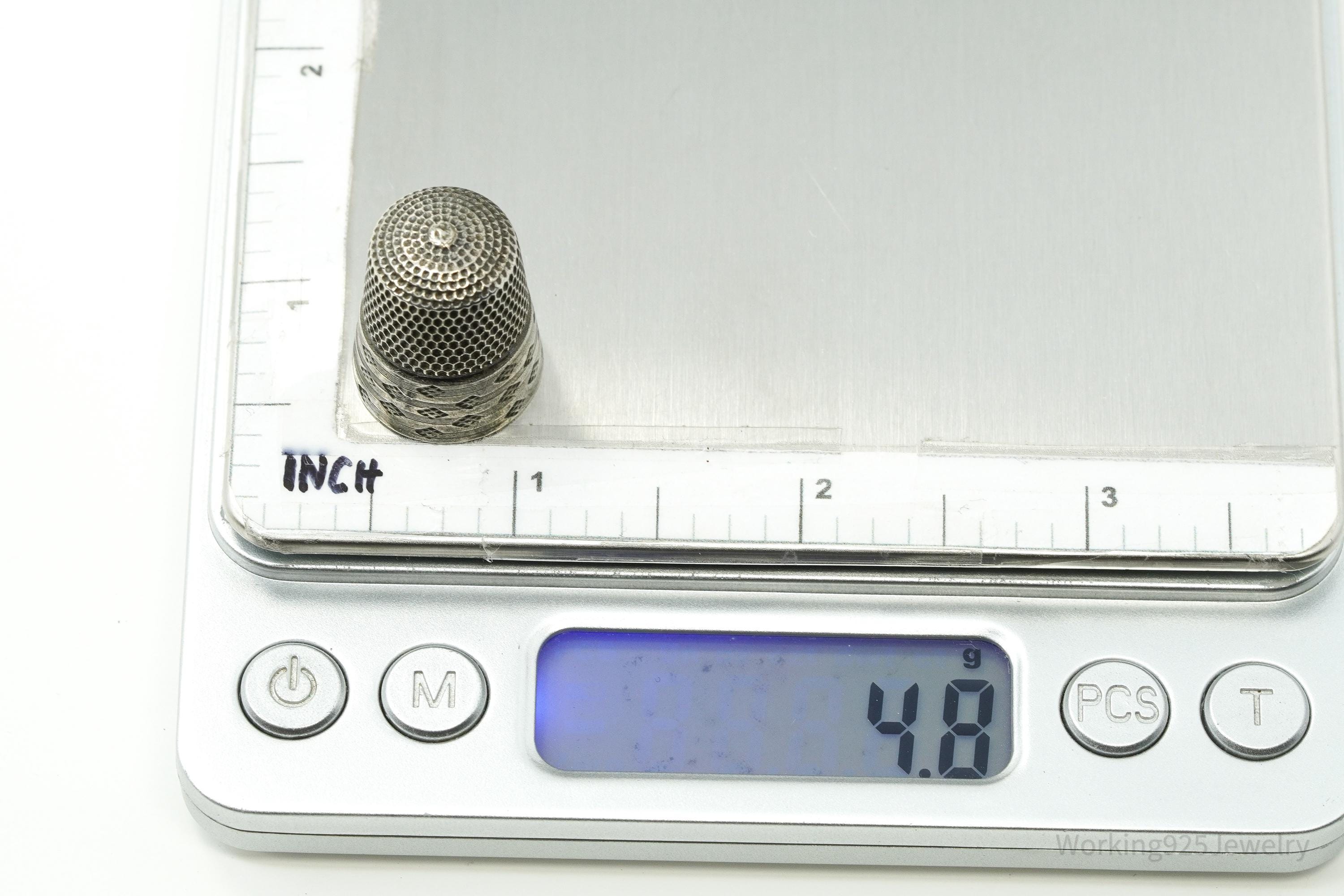 Antique Simons Bros & Co Dome Sterling Silver Thimble Size 10