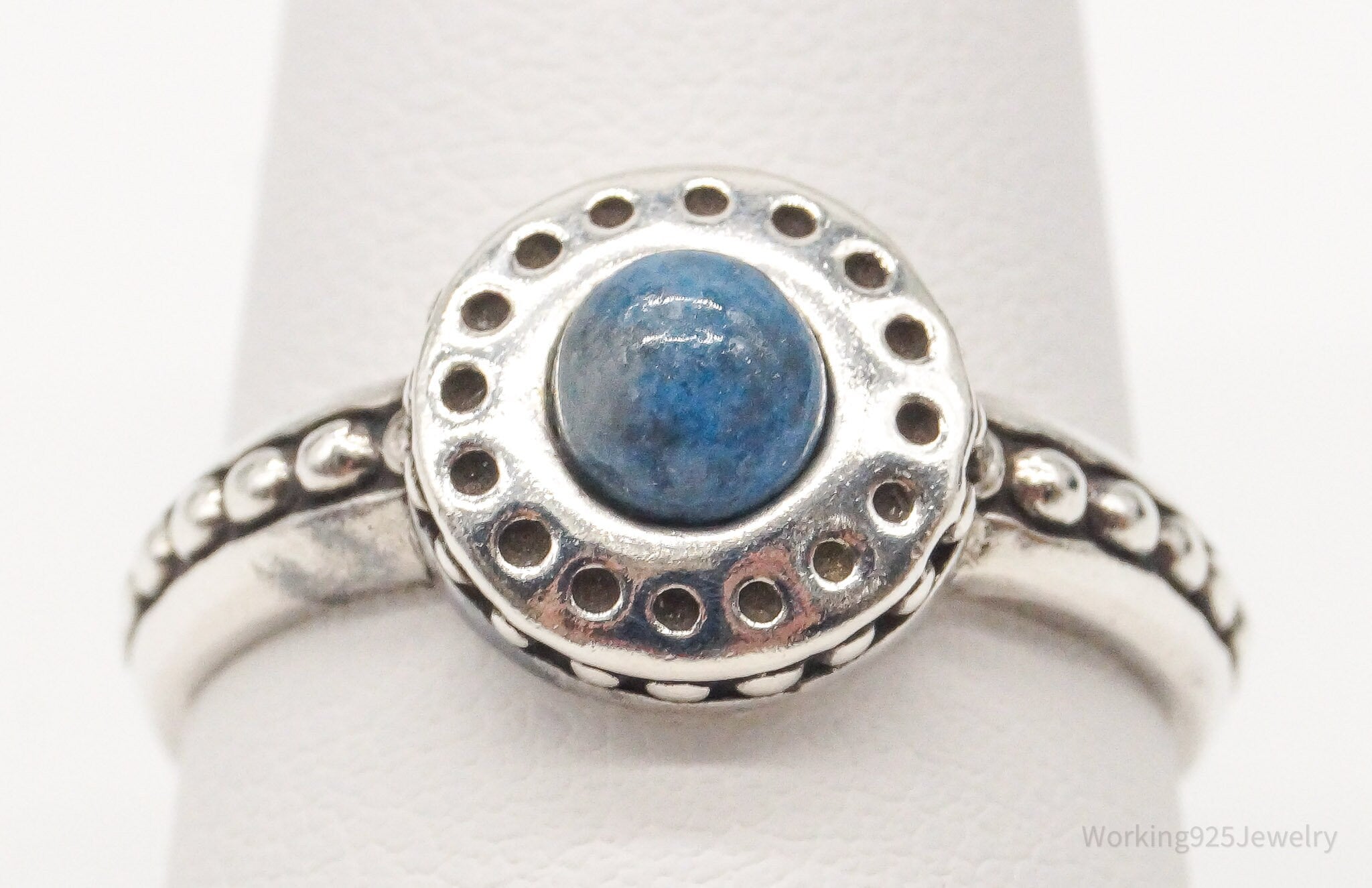 Vintage Native American Carol Felley Lapis Lazuli Sterling Silver Ring - Size 9