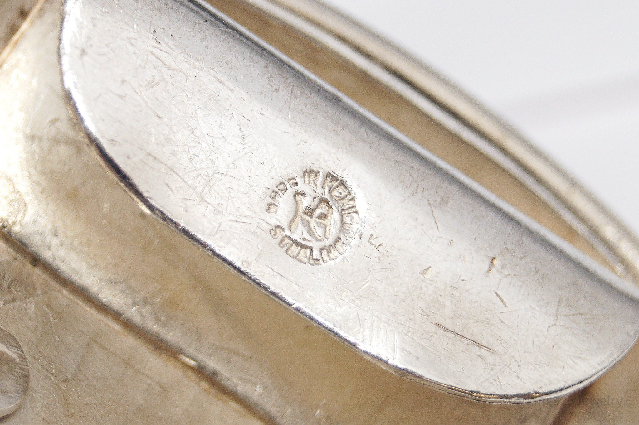 Large Vintage Mexico Modernist Hector Aguilar Armadillo Sterling Silver Belt Buckle