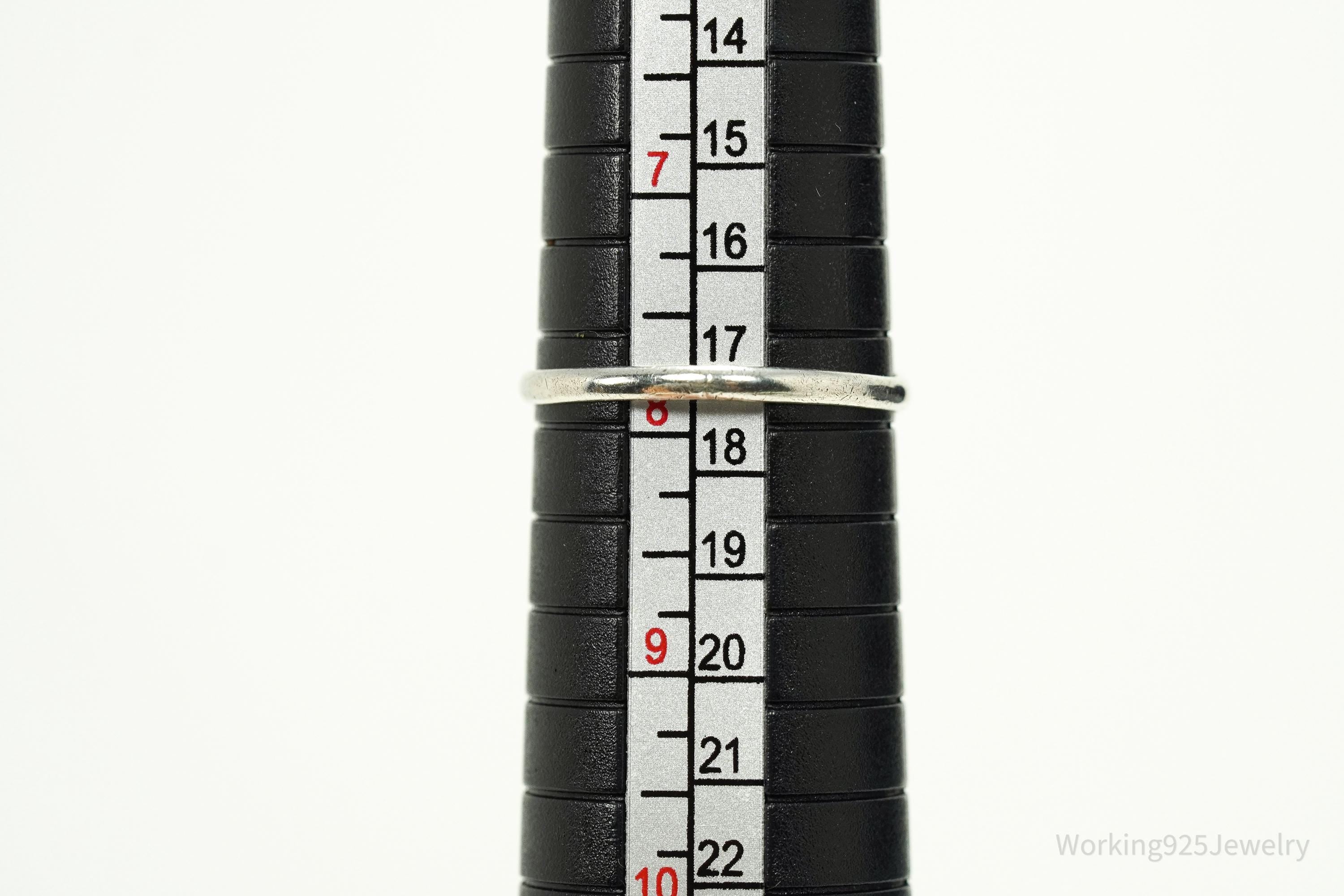 Antique Agate Silver Ring Size 7.75