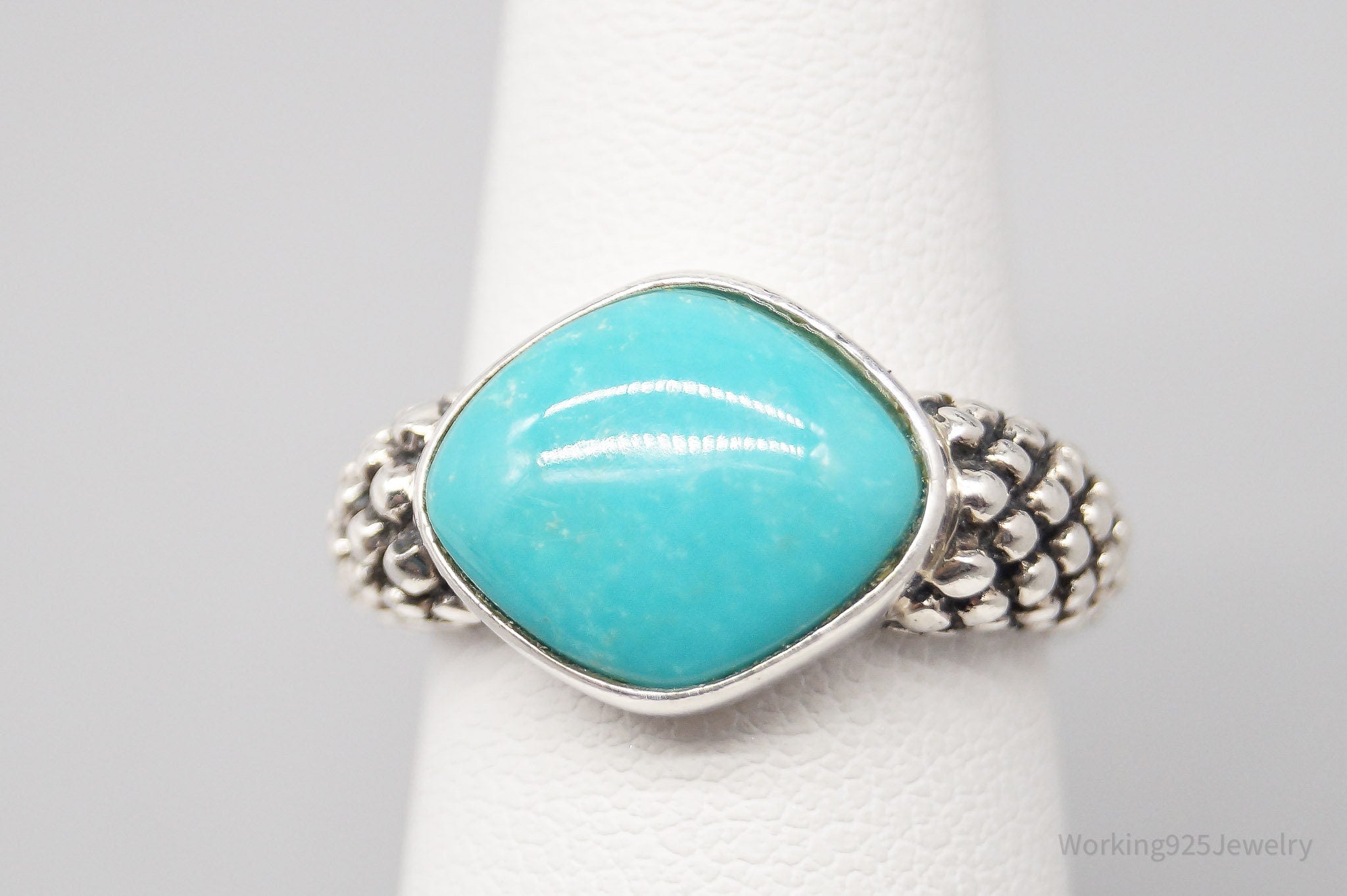 Vintage Turquoise Sterling Silver Ring - Size 6