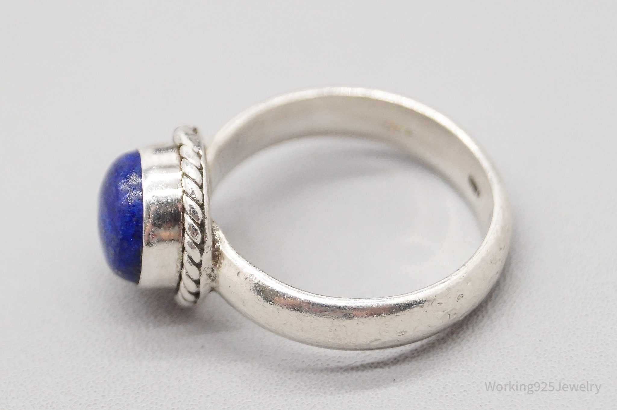 Vintage Lapis Lazuli Sterling Silver Ring - Size 6