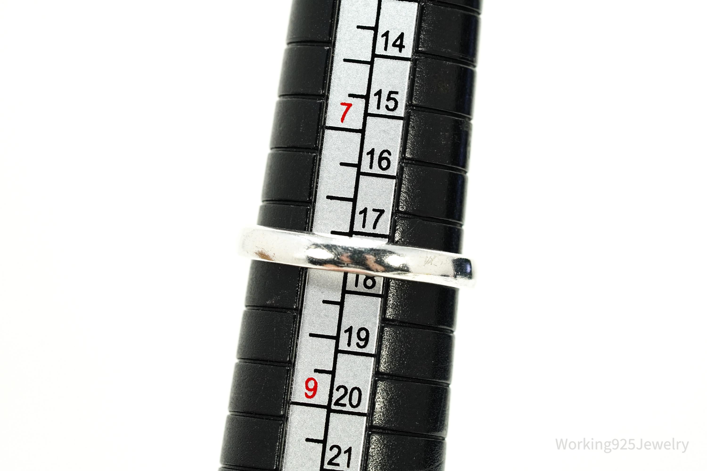 Vintage Hematite Sterling Silver Ring - Size 8