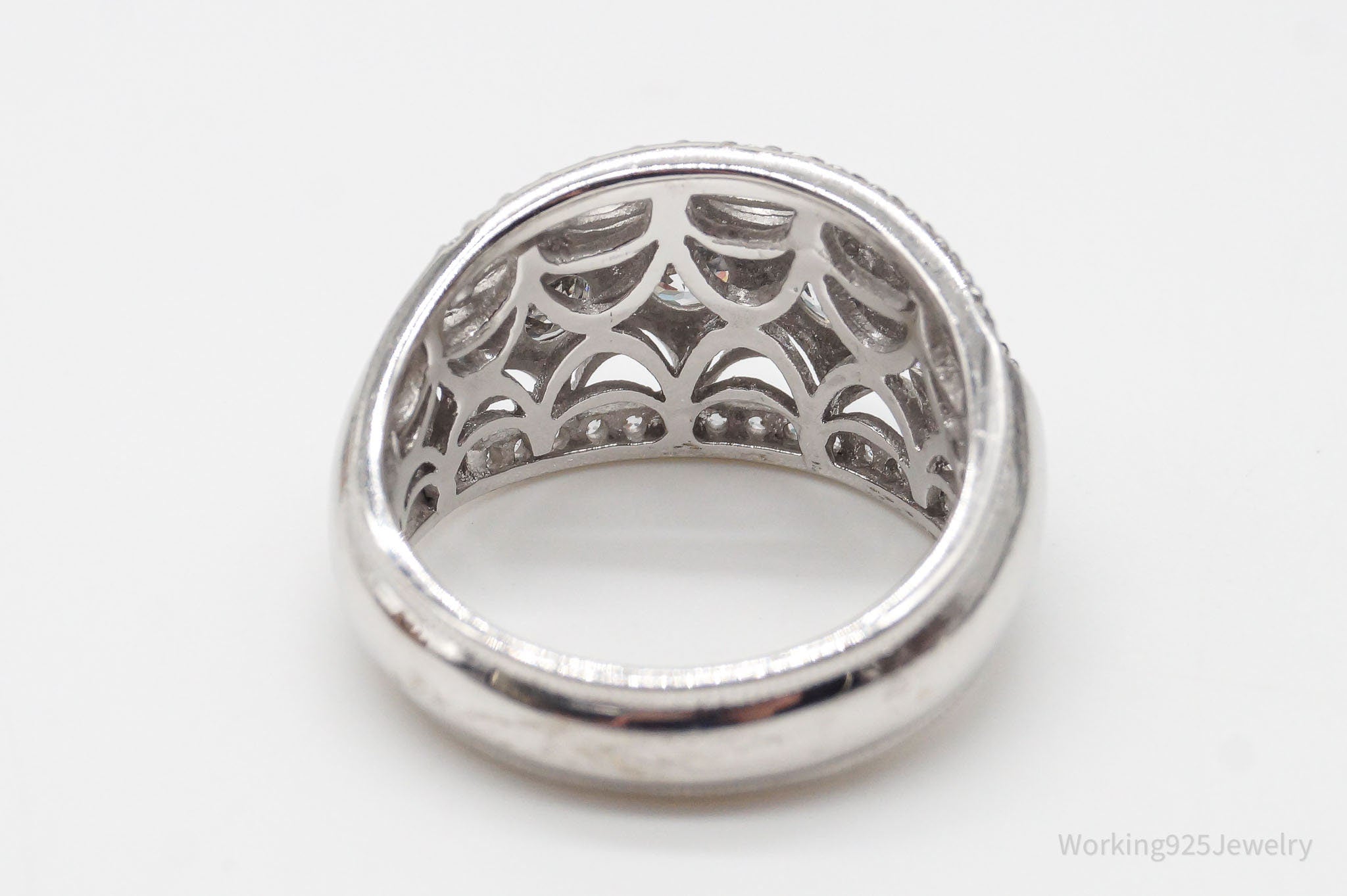 Vintage Designer Tacori IV Cubic Zirconia Sterling Silver Ring - Size 7